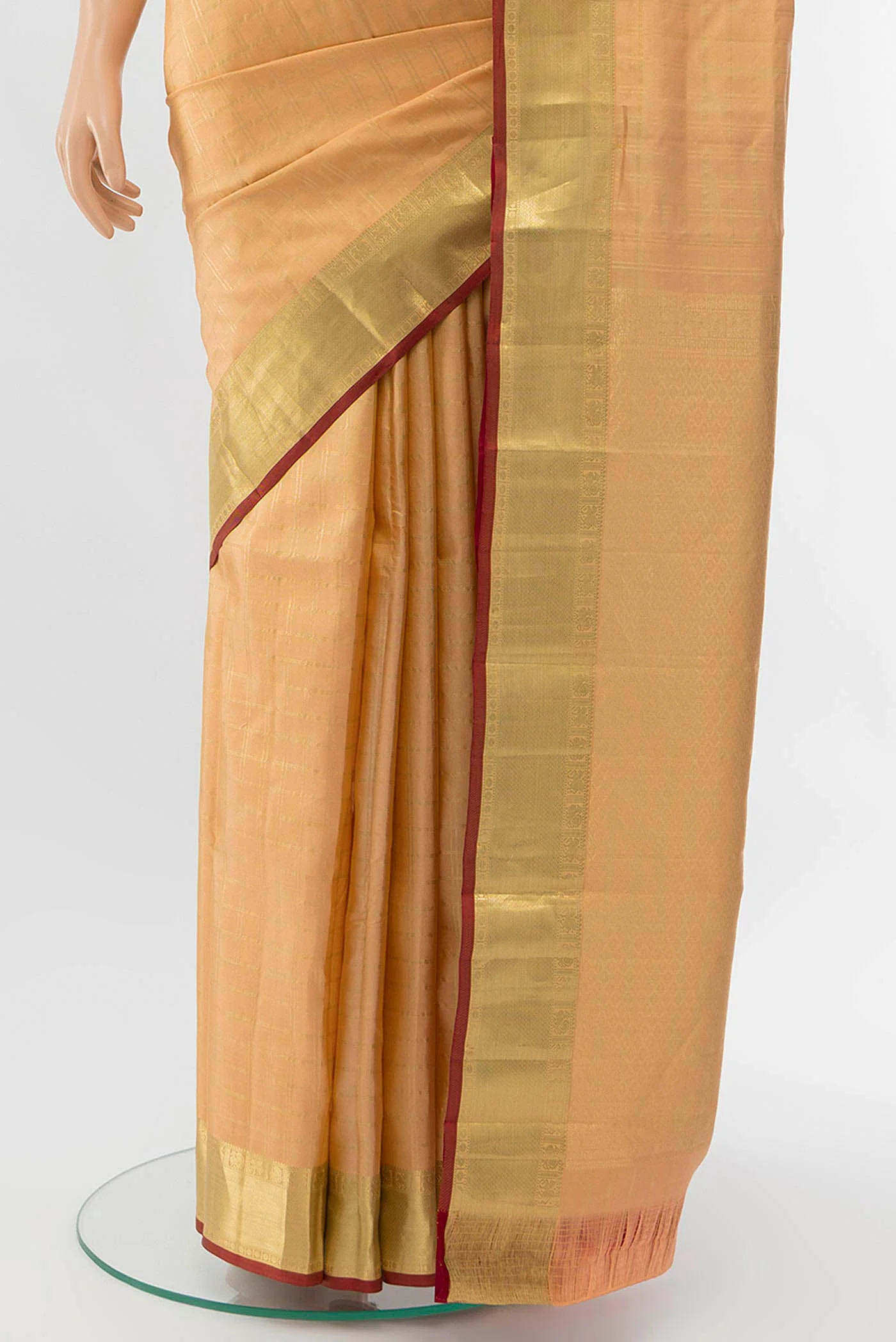 Beige Kanchipuram Silk Saree - Image 3