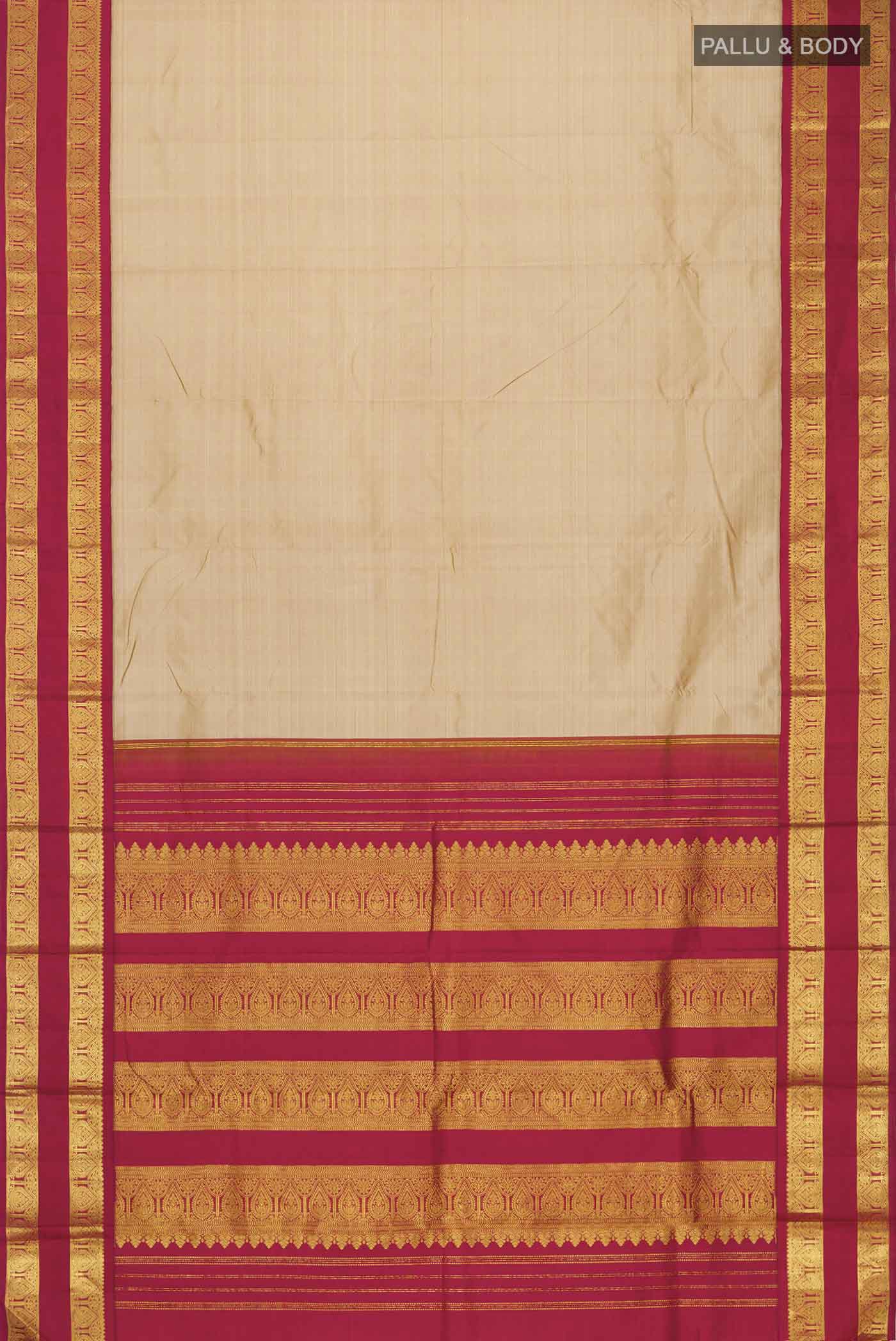 Beige Kanjivaram Silk Saree - Image 6