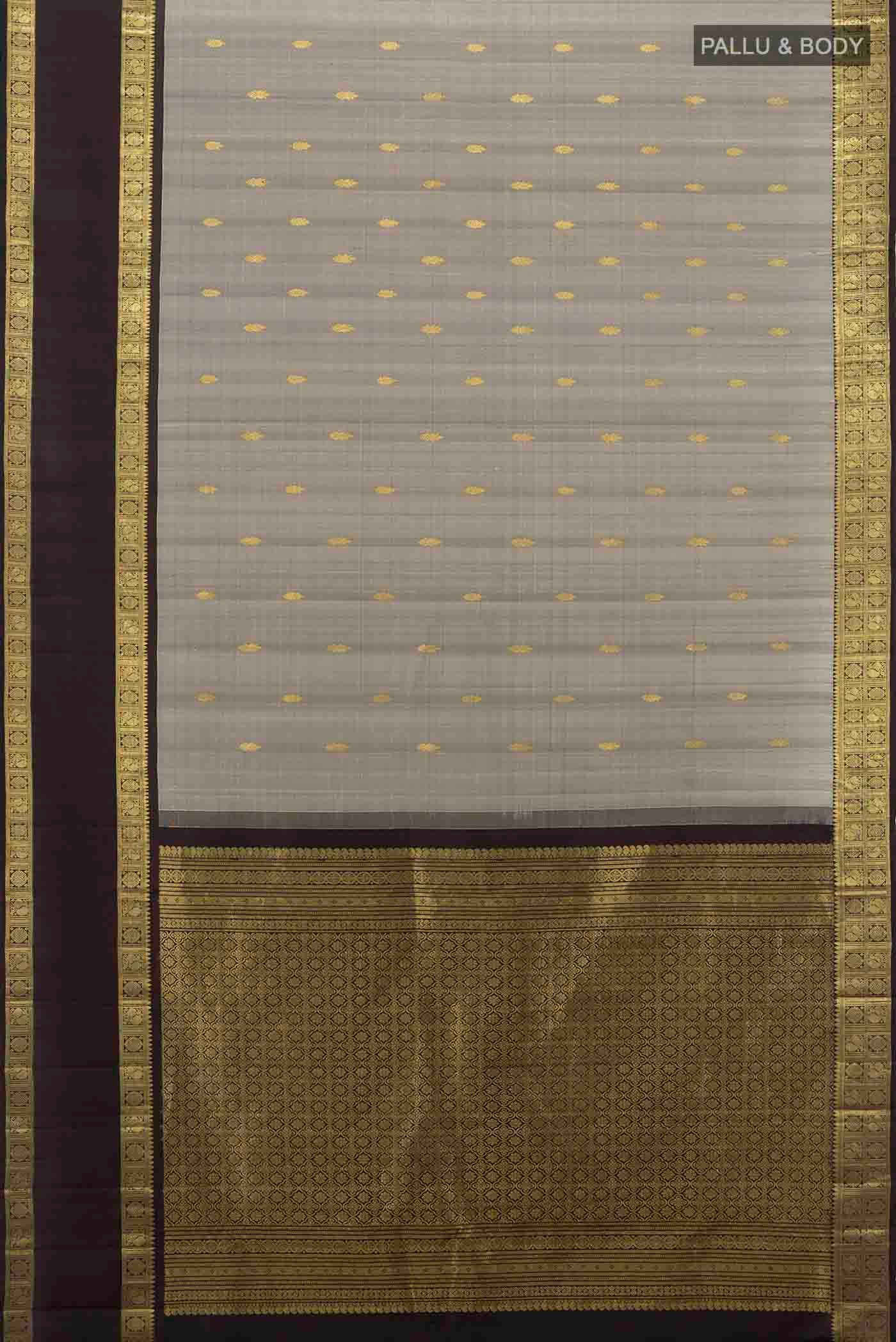 Grey Kanchipuram Silk Saree - Image 5