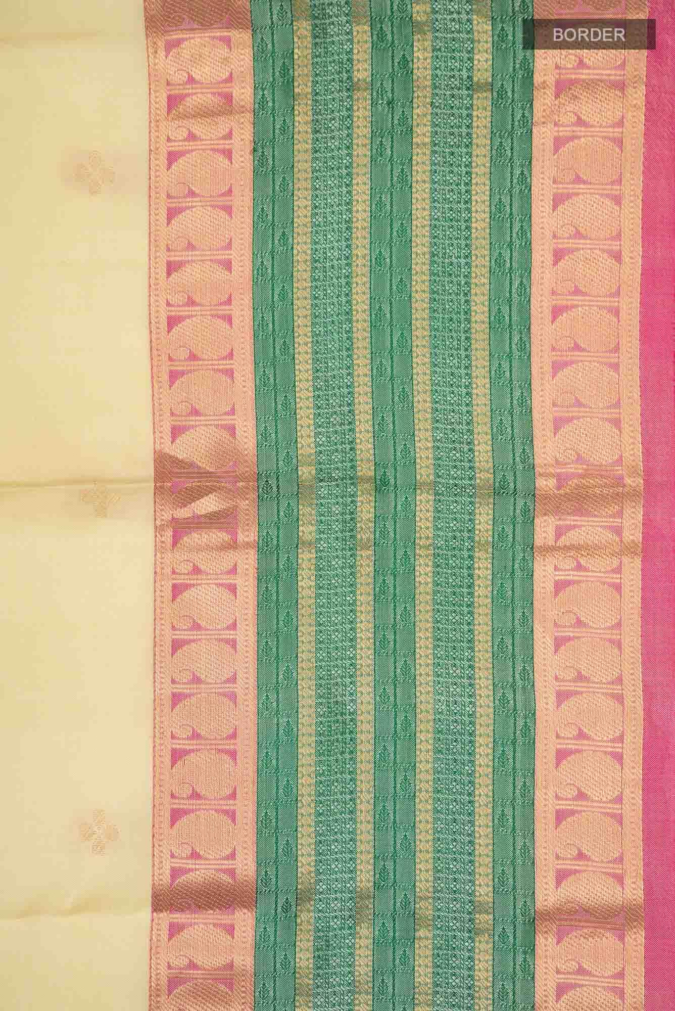 Beige Kanchipuram Silk Saree - Image 5
