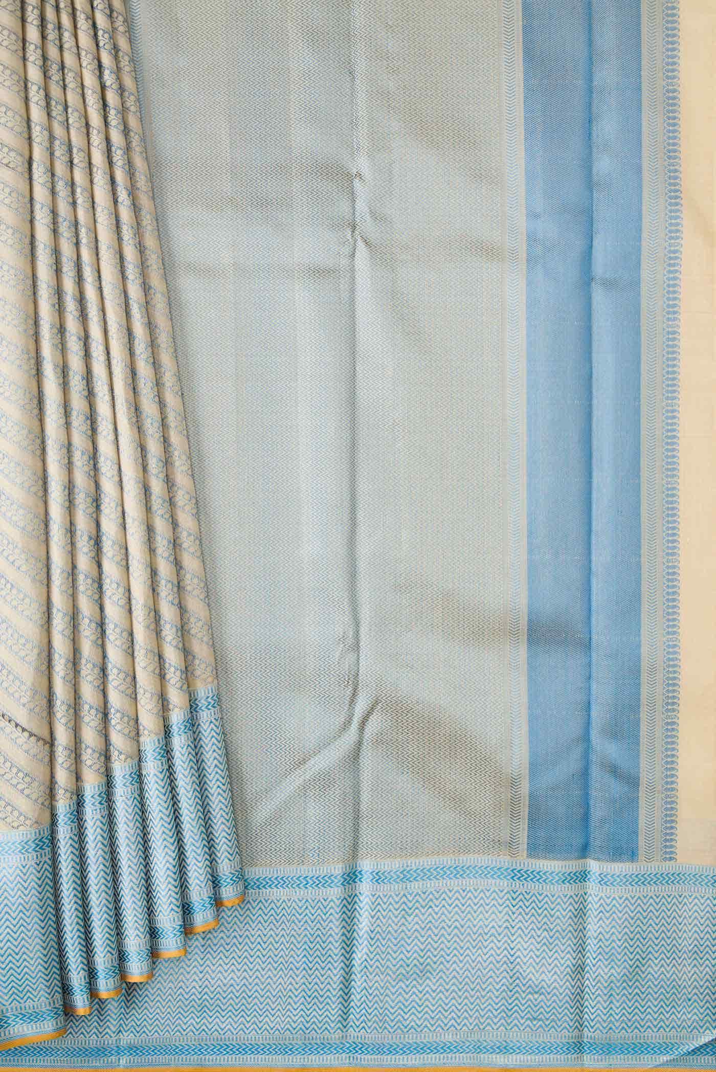 Beige Kanchipuram Silk Saree - Image 2