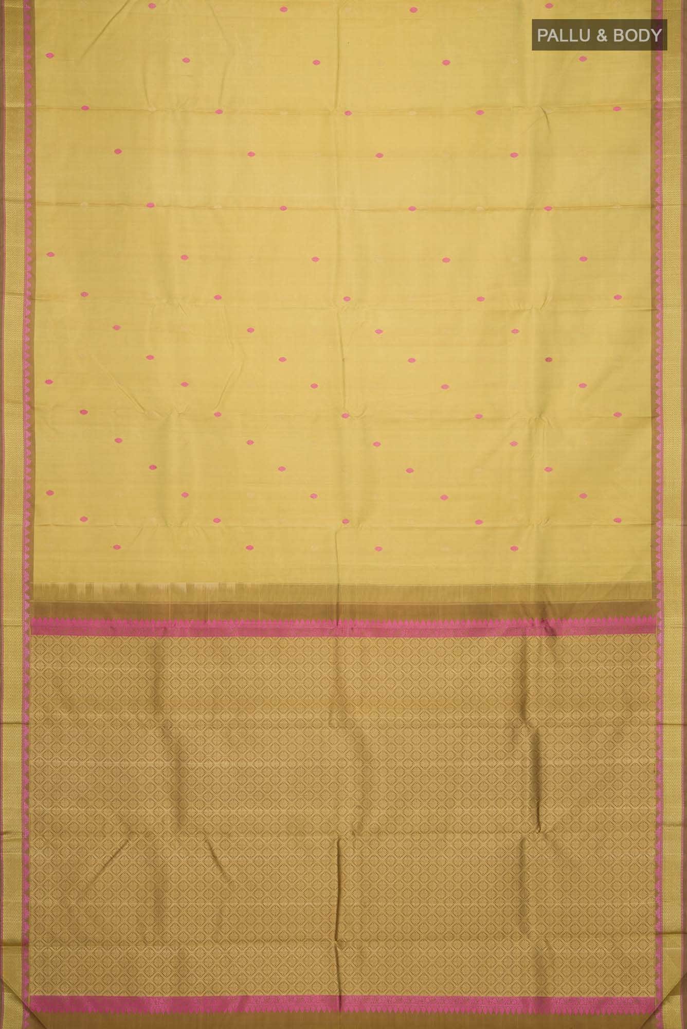 Beige Kanchipuram Silk Saree - Image 4