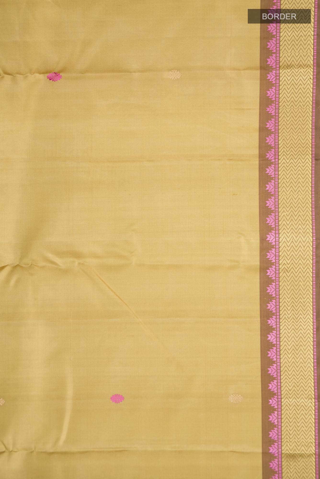 Beige Kanchipuram Silk Saree - Image 5