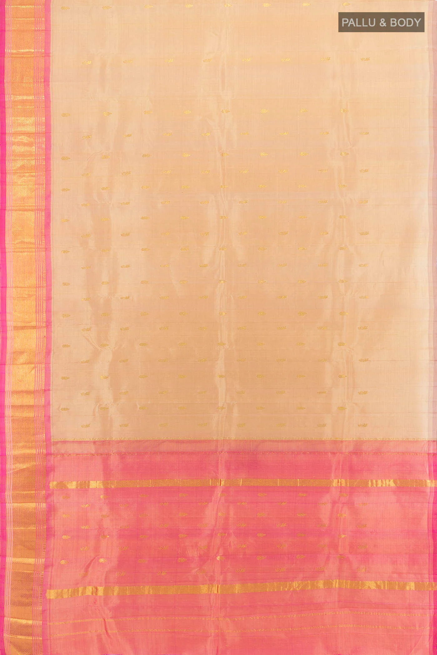 Sandal Kanjivaram Silk Saree - Image 4