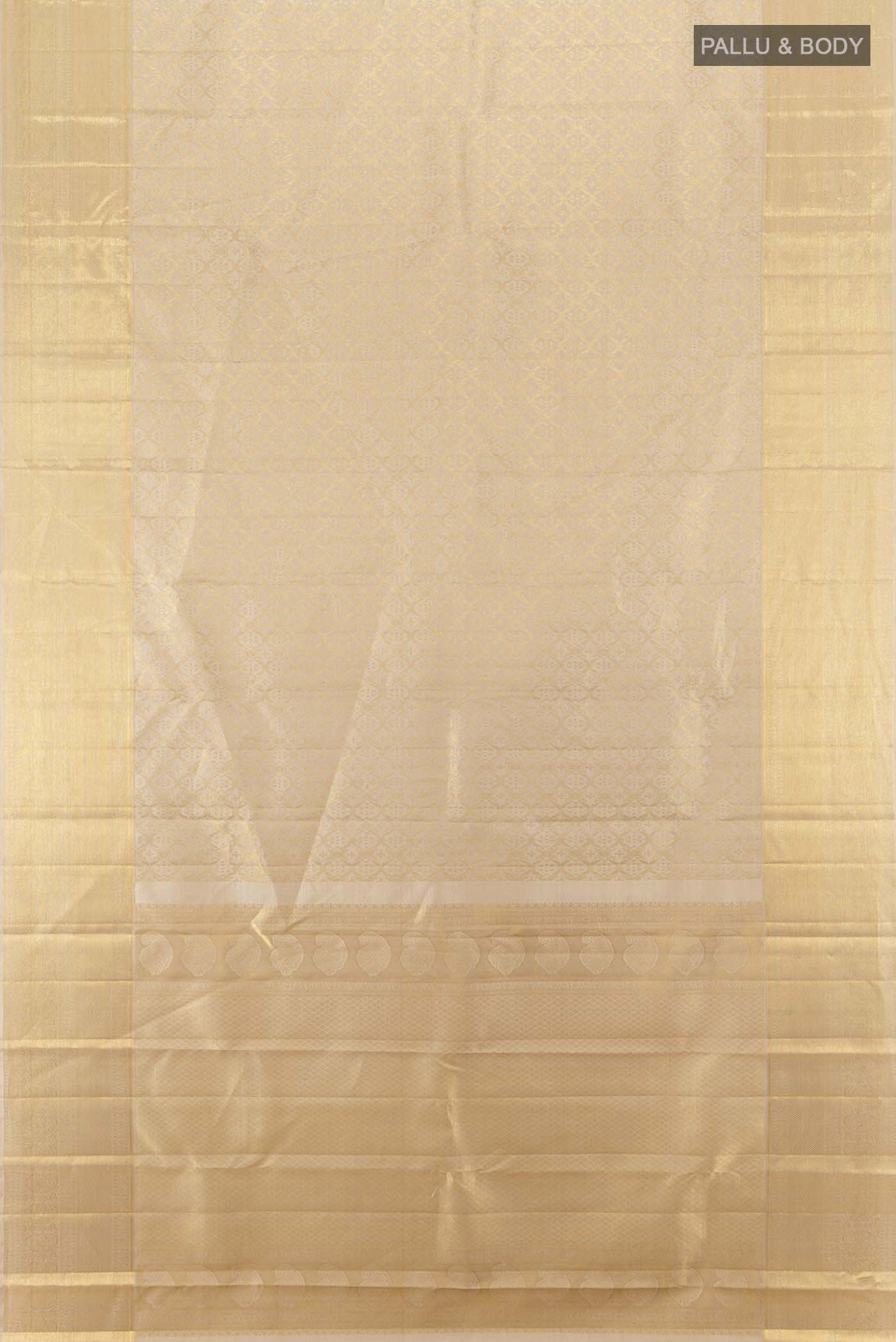 Beige Kanjivaram Silk Saree - Image 5