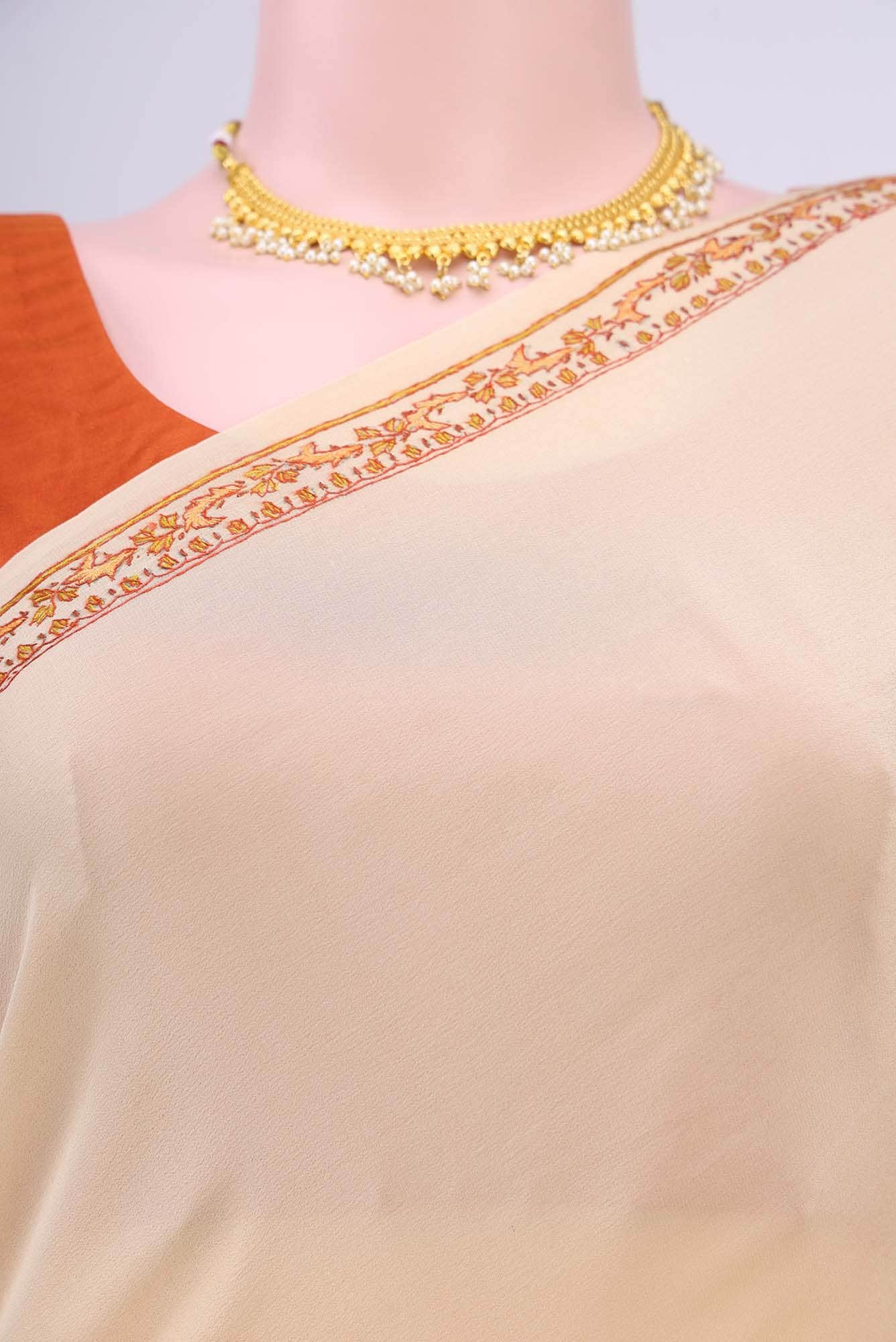 Beige Kashmiri Saree - Image 3