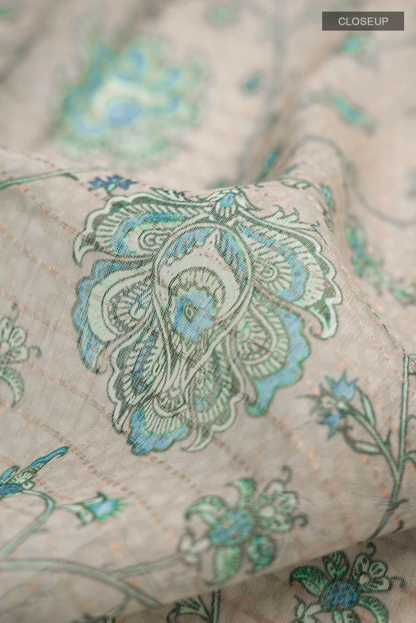 Beige Linen Saree - Image 2