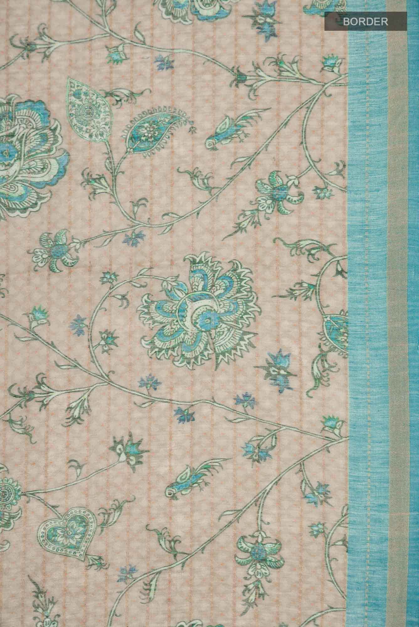Beige Linen Saree - Image 4