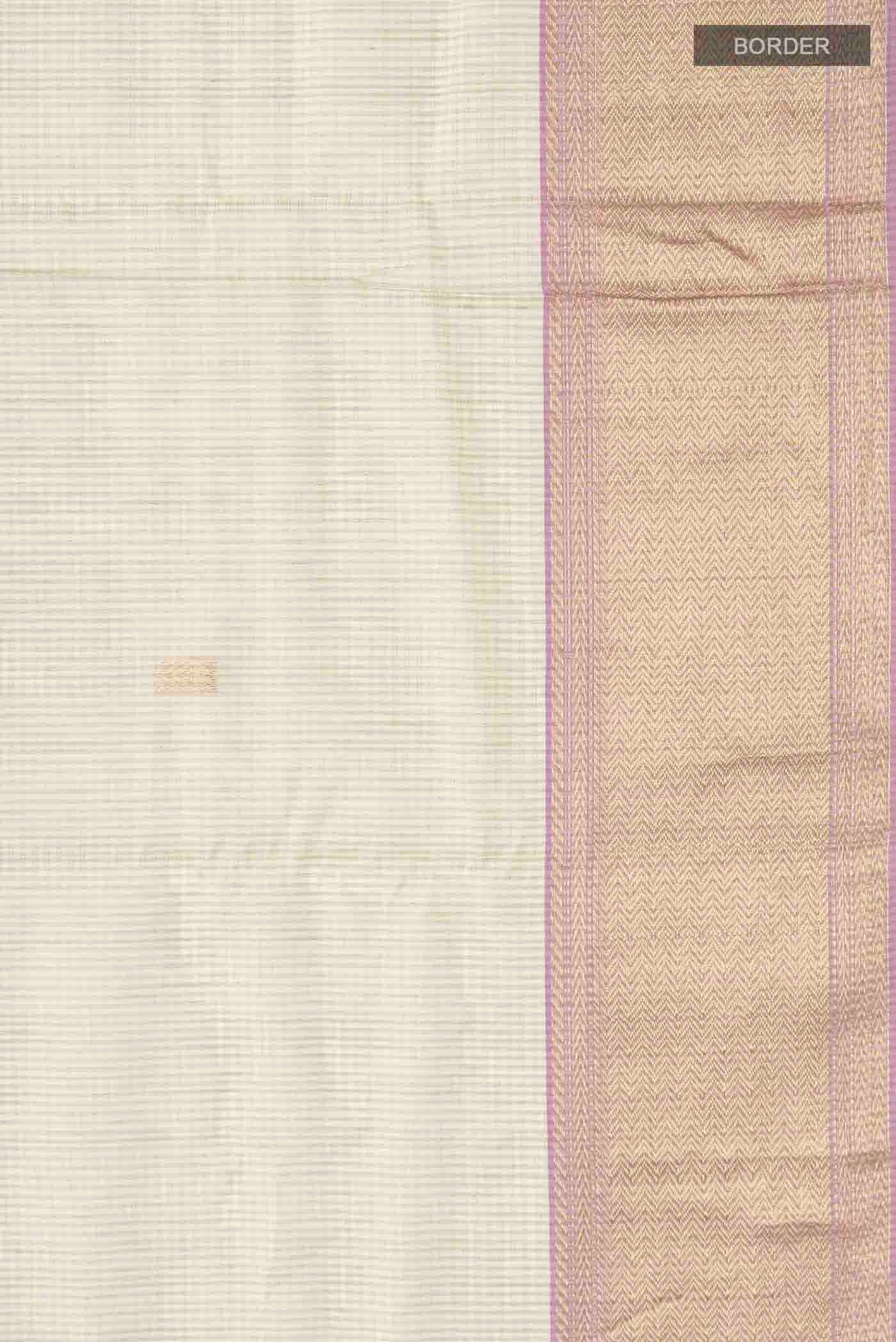 Beige Maheshwari Silk Cotton Saree - Image 3