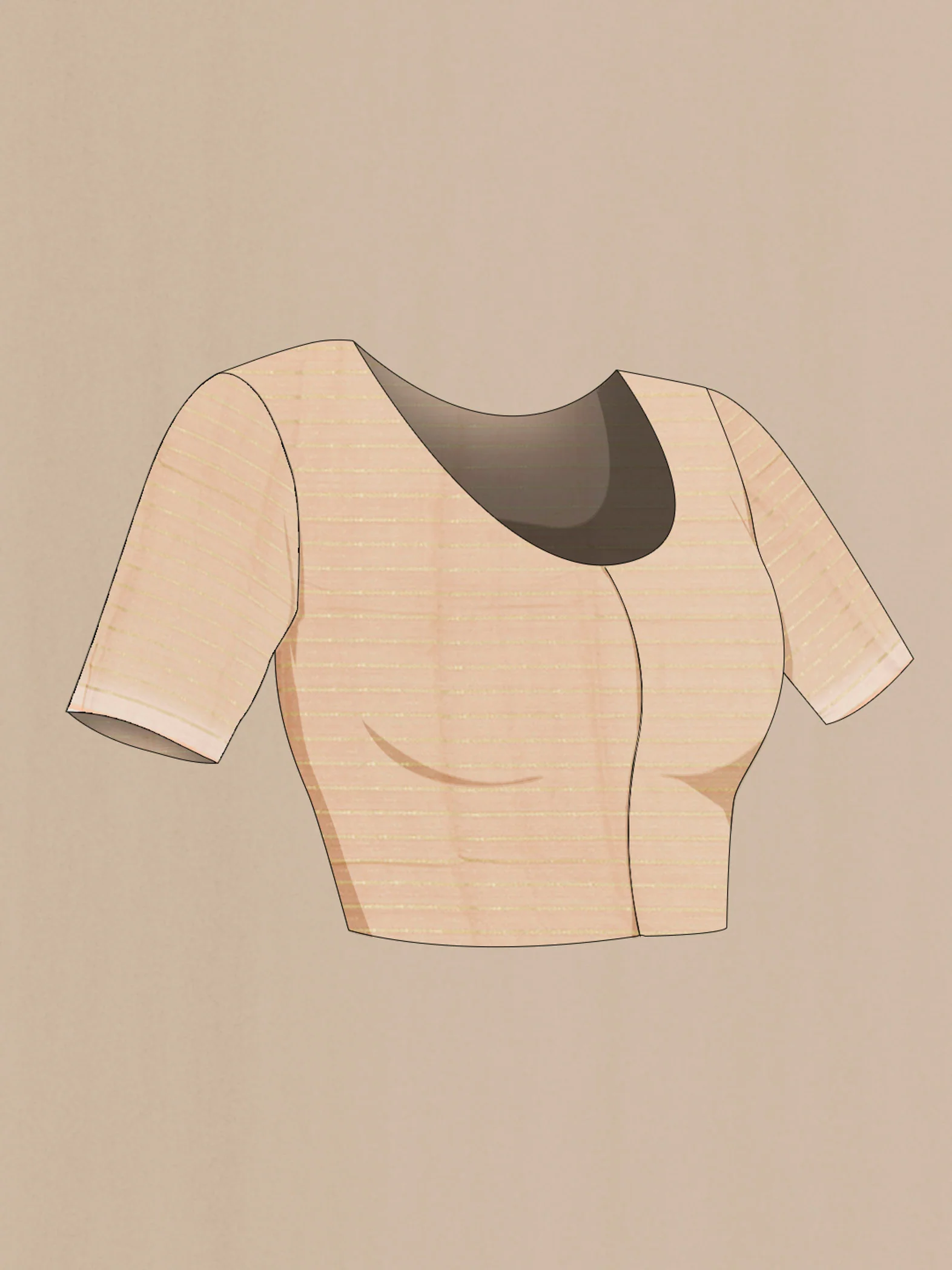 Beige Mysore Chiffon Saree - Image 4