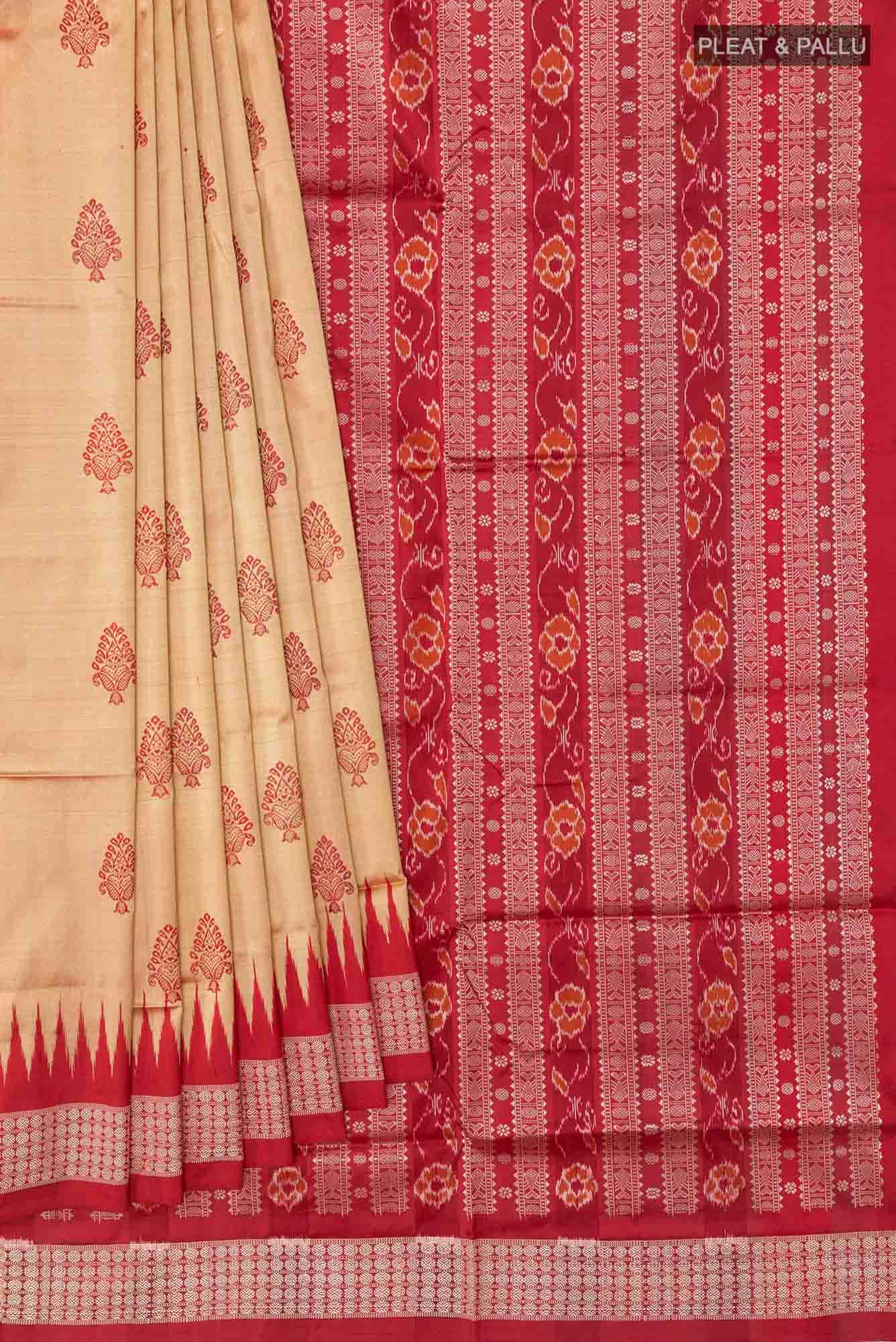 Beige Orissa Silk Saree - Image 2
