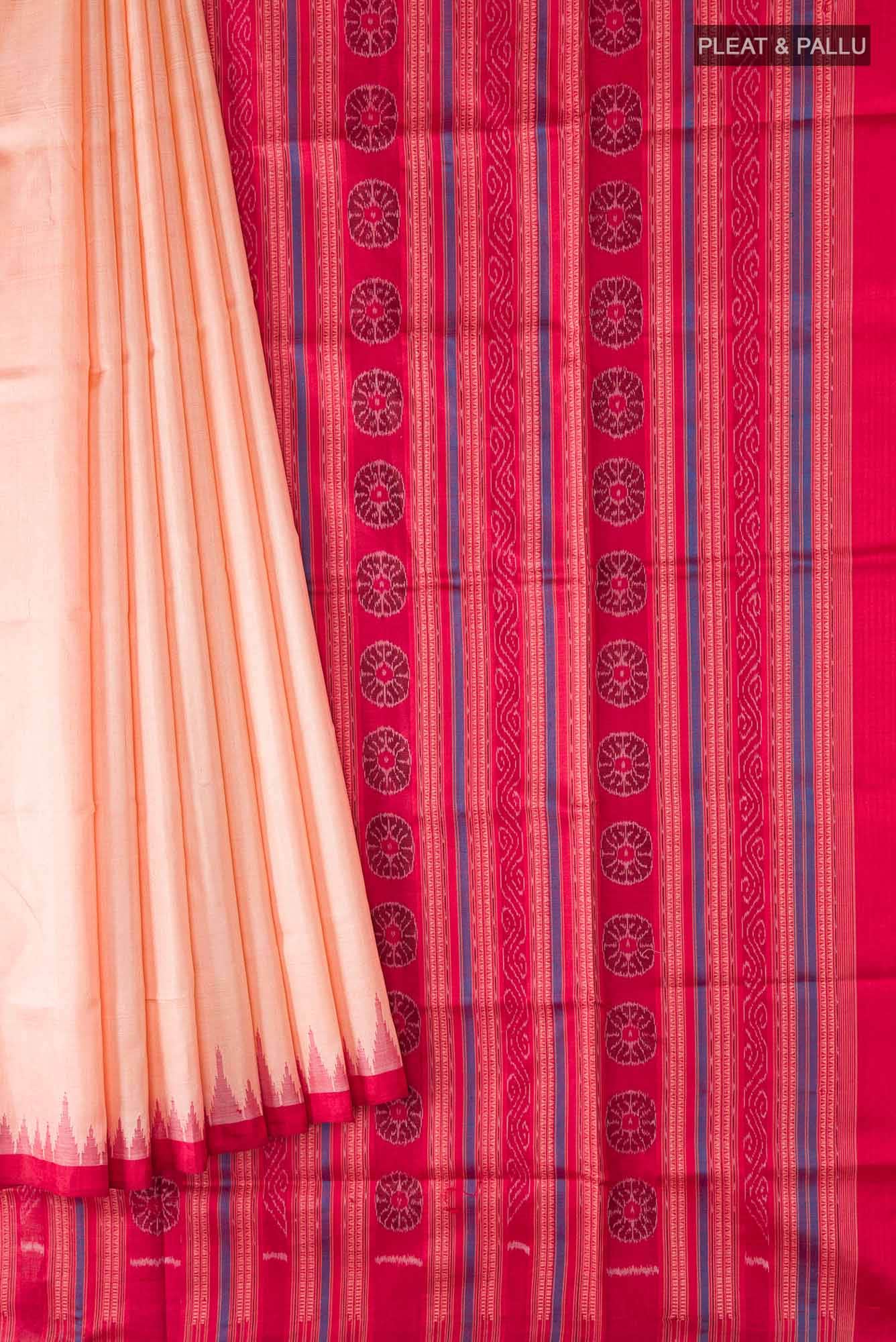 Beige Orissa Silk Saree - Image 2