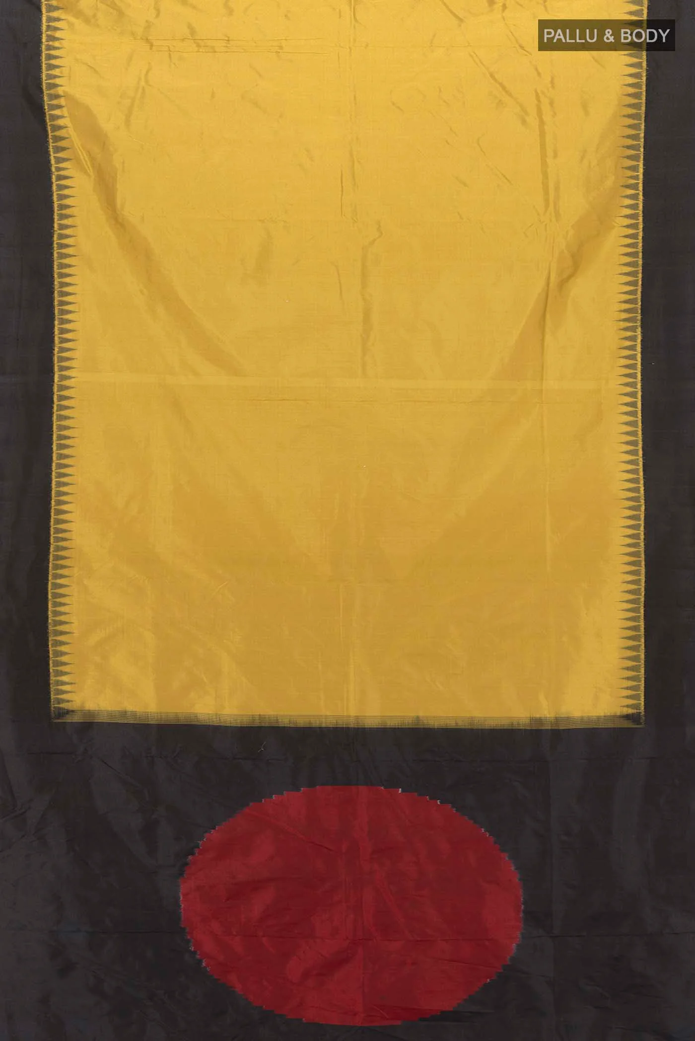 Yellow Pochampally Silk Saree - Image 5