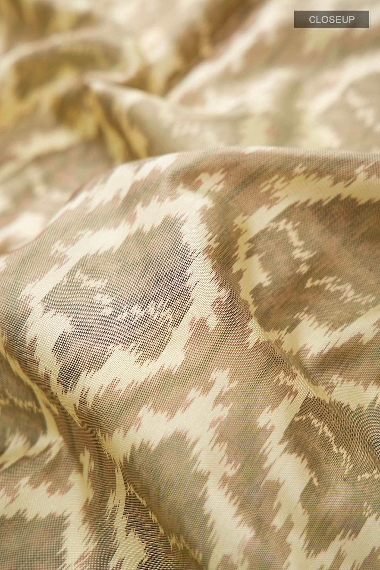 Beige Pochampally Silk Saree - Image 3