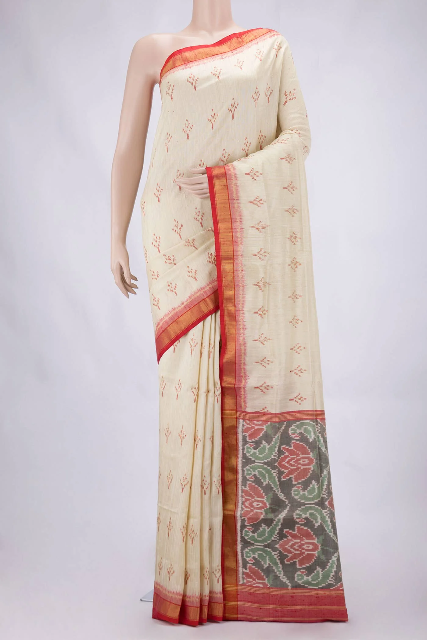 Beige Rajkot Patola Silk Saree