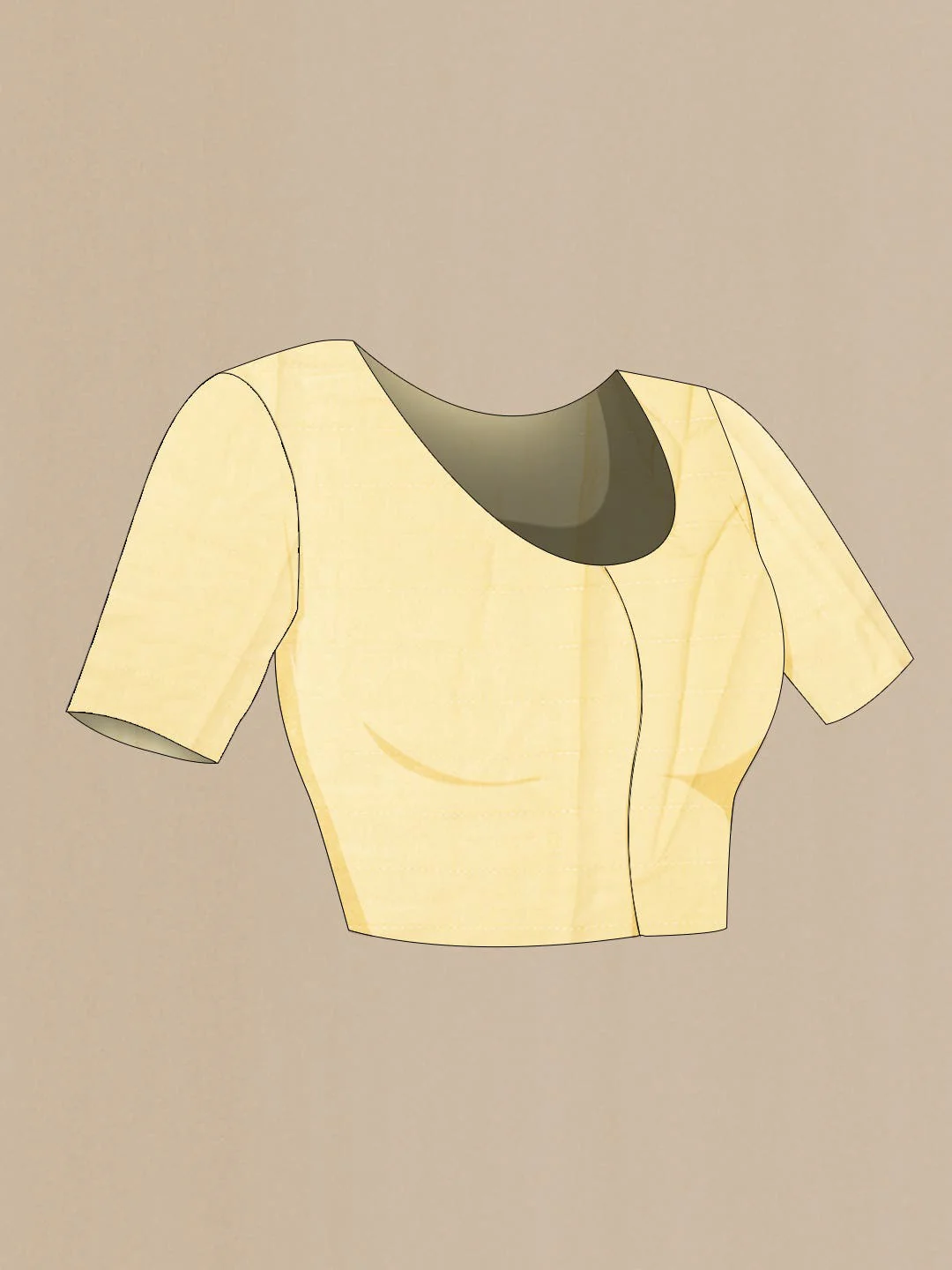 Beige Silk Cotton Saree - Image 5