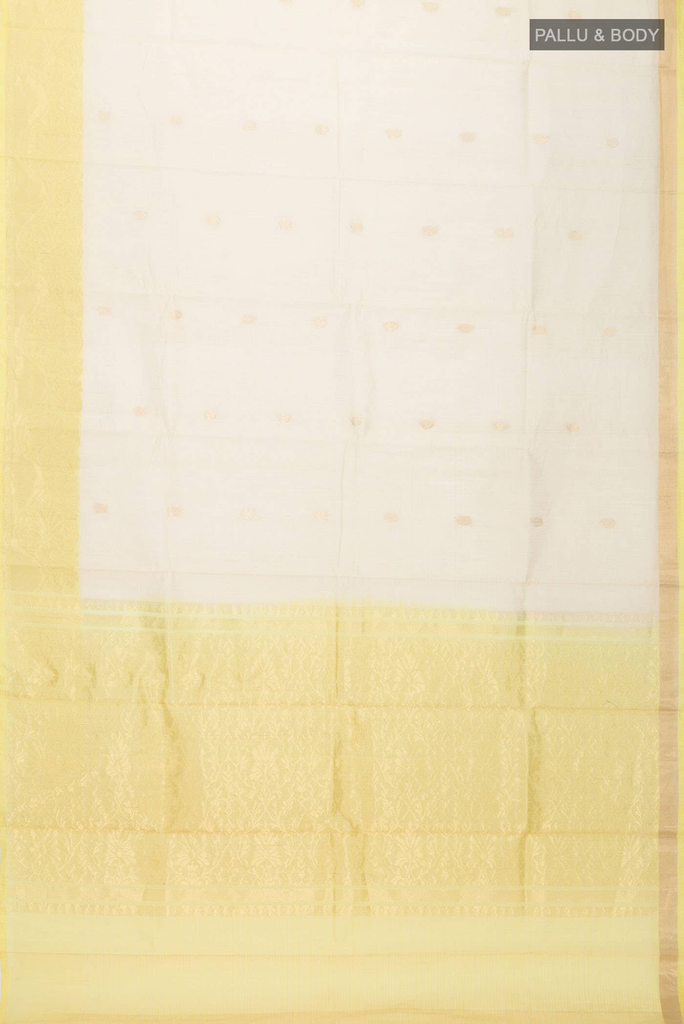 Beige Silk Cotton Saree - Image 3