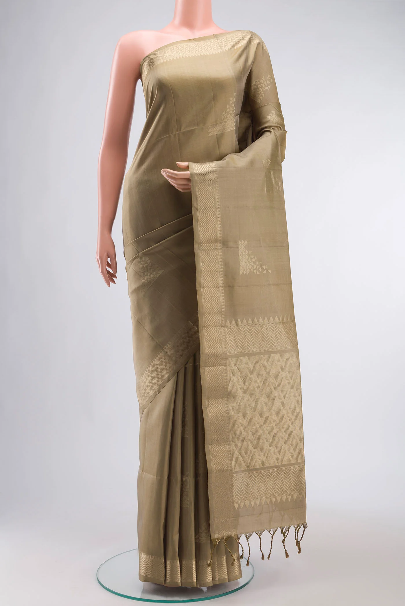 Beige Soft Silk Saree