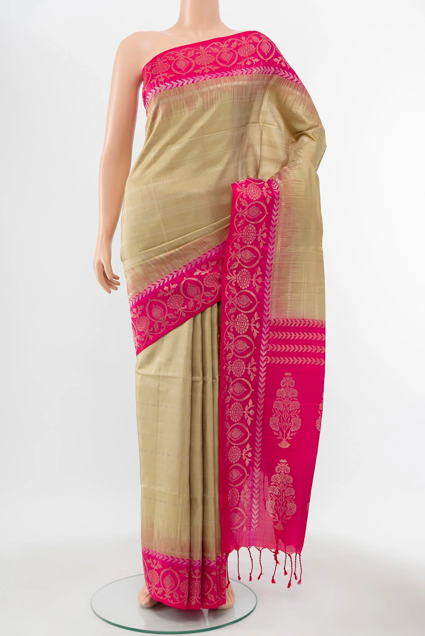 Beige Soft Silk Saree