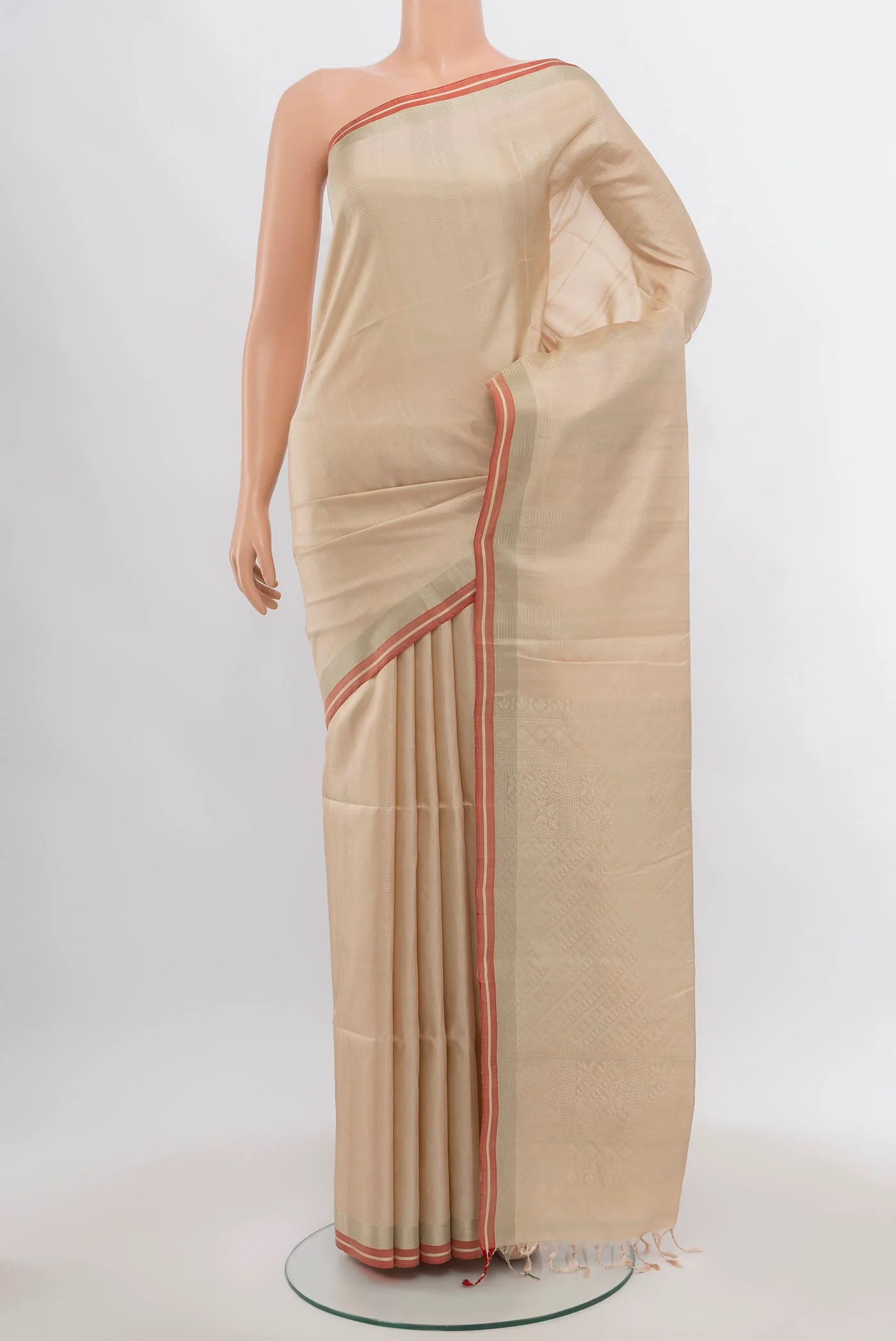 Beige Soft Silk Saree