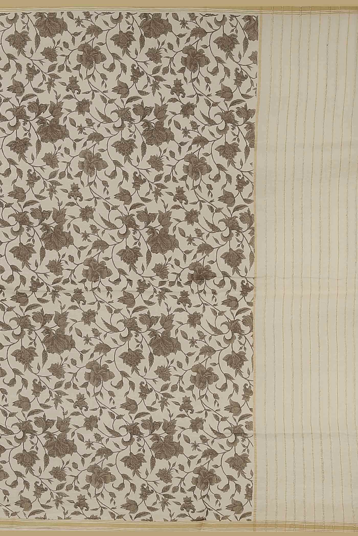 Beige Tussar Saree - Image 5