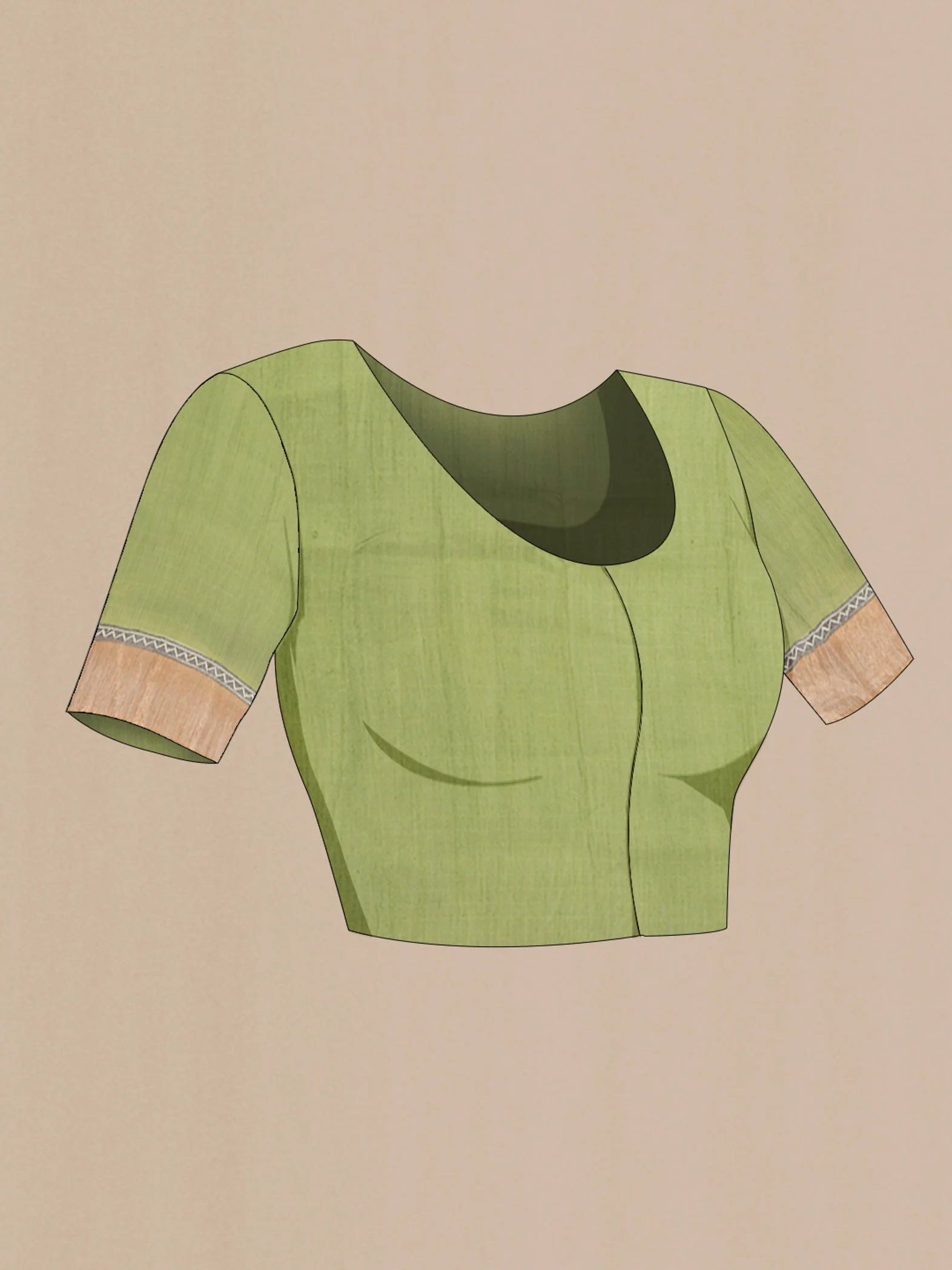 Beige Tussar Silk Saree - Image 4