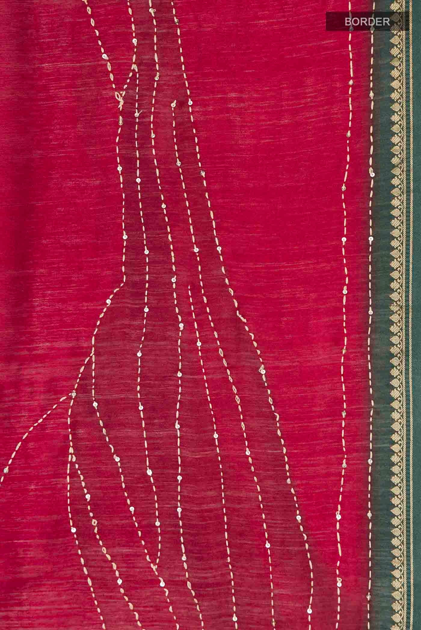 Beige Tussar Silk Saree - Image 3