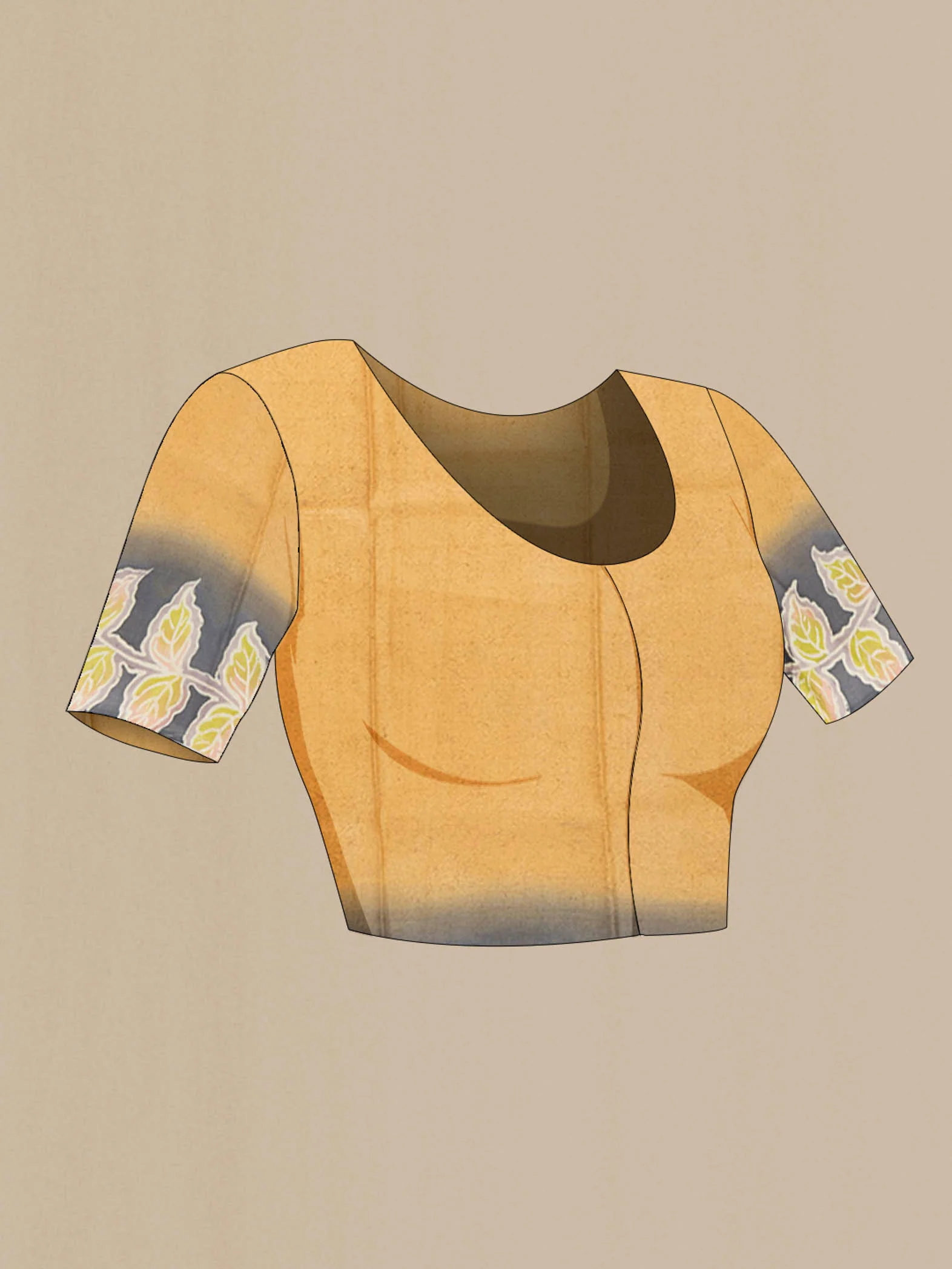 Beige Tussar Silk Saree - Image 2