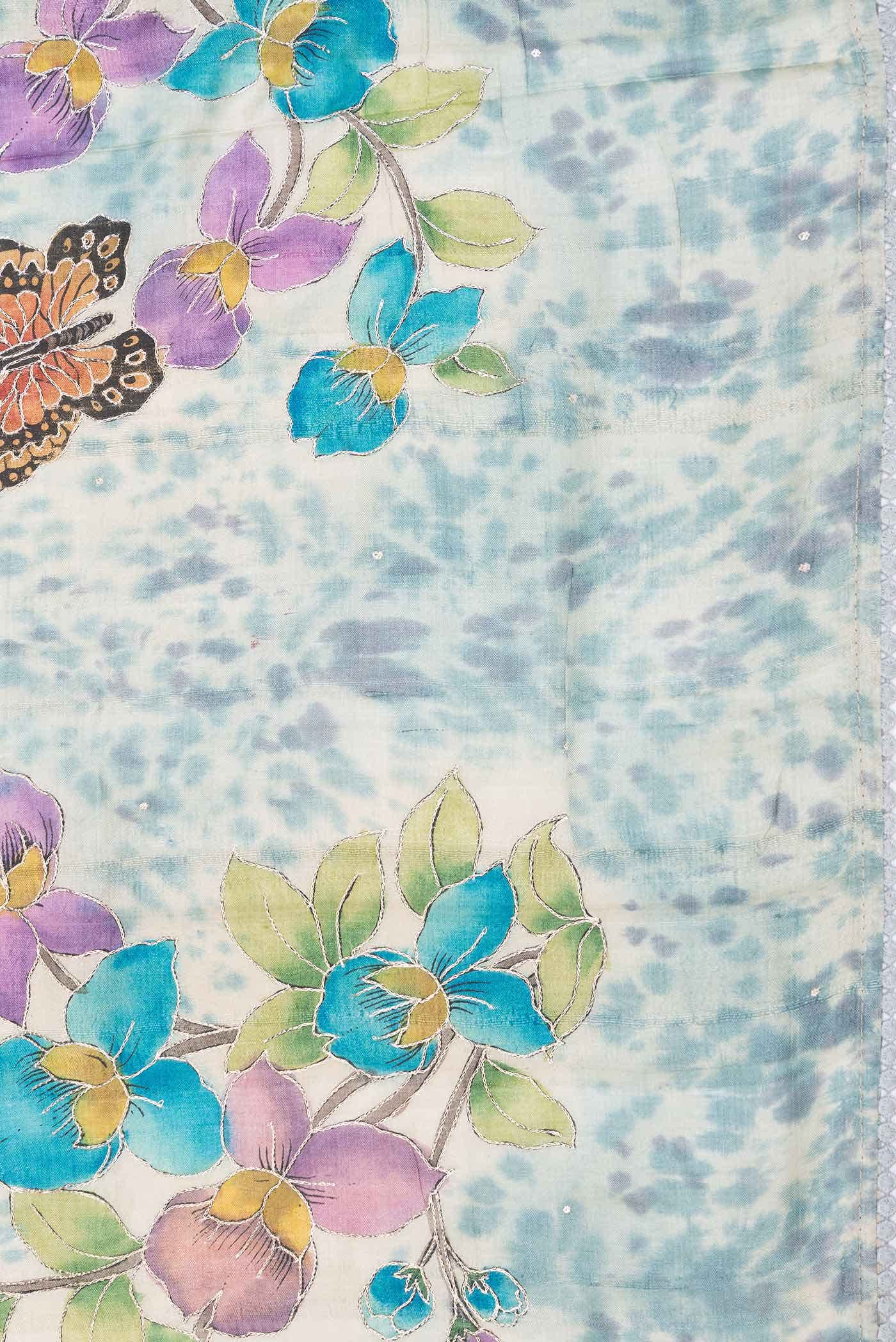 Beige Tussar Silk Saree - Image 3