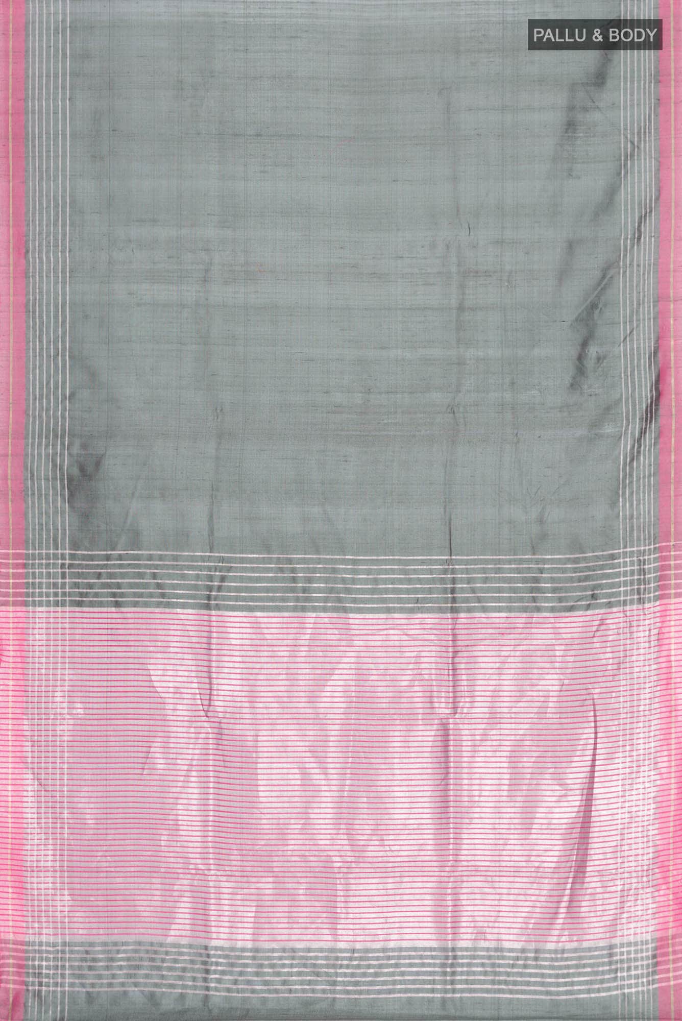 Bhavi-Sage Green Bhagalpuri Tussar Silk Saree - Image 4