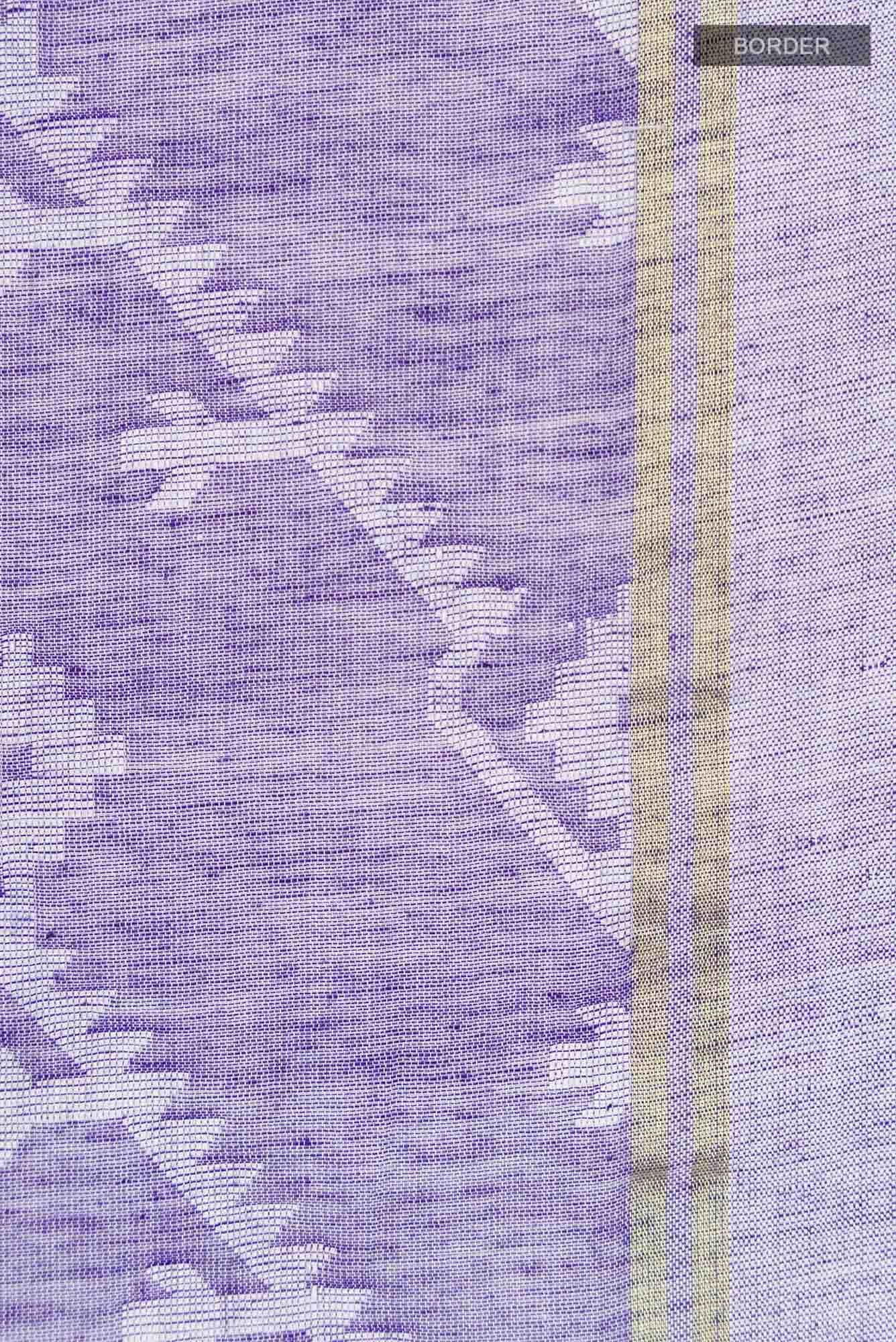 Bimala-Light Purple Bengal Cotton Saree - Image 5