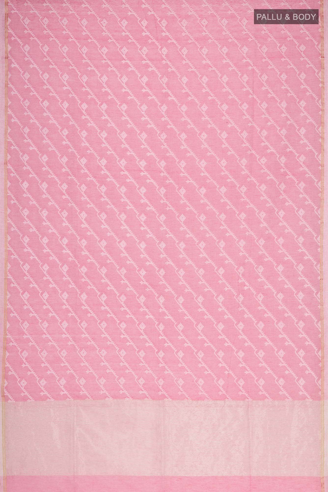 Bimala-Peach Bengal Cotton Saree - Image 4