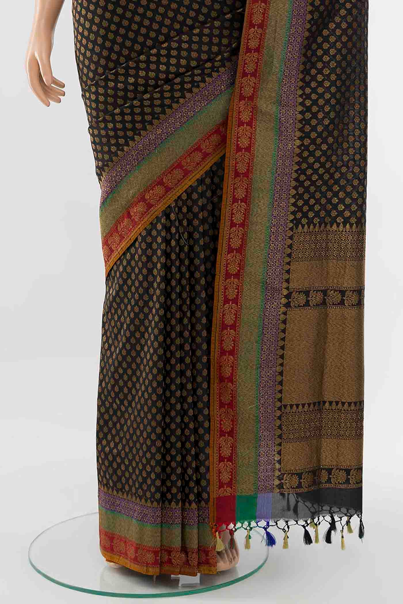 Black Banarasi Georgette Saree - Image 3