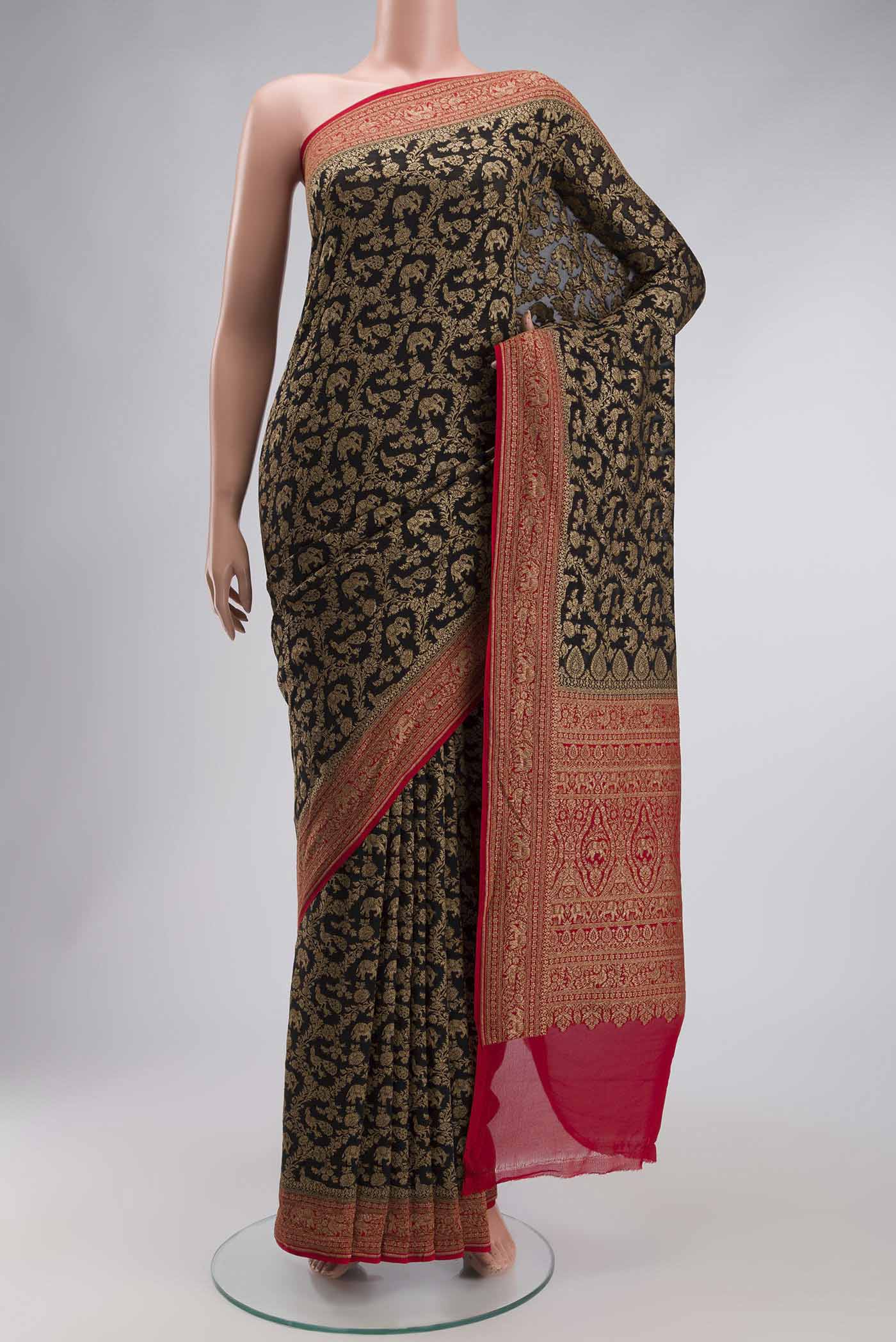 Black Banarasi Georgette Saree