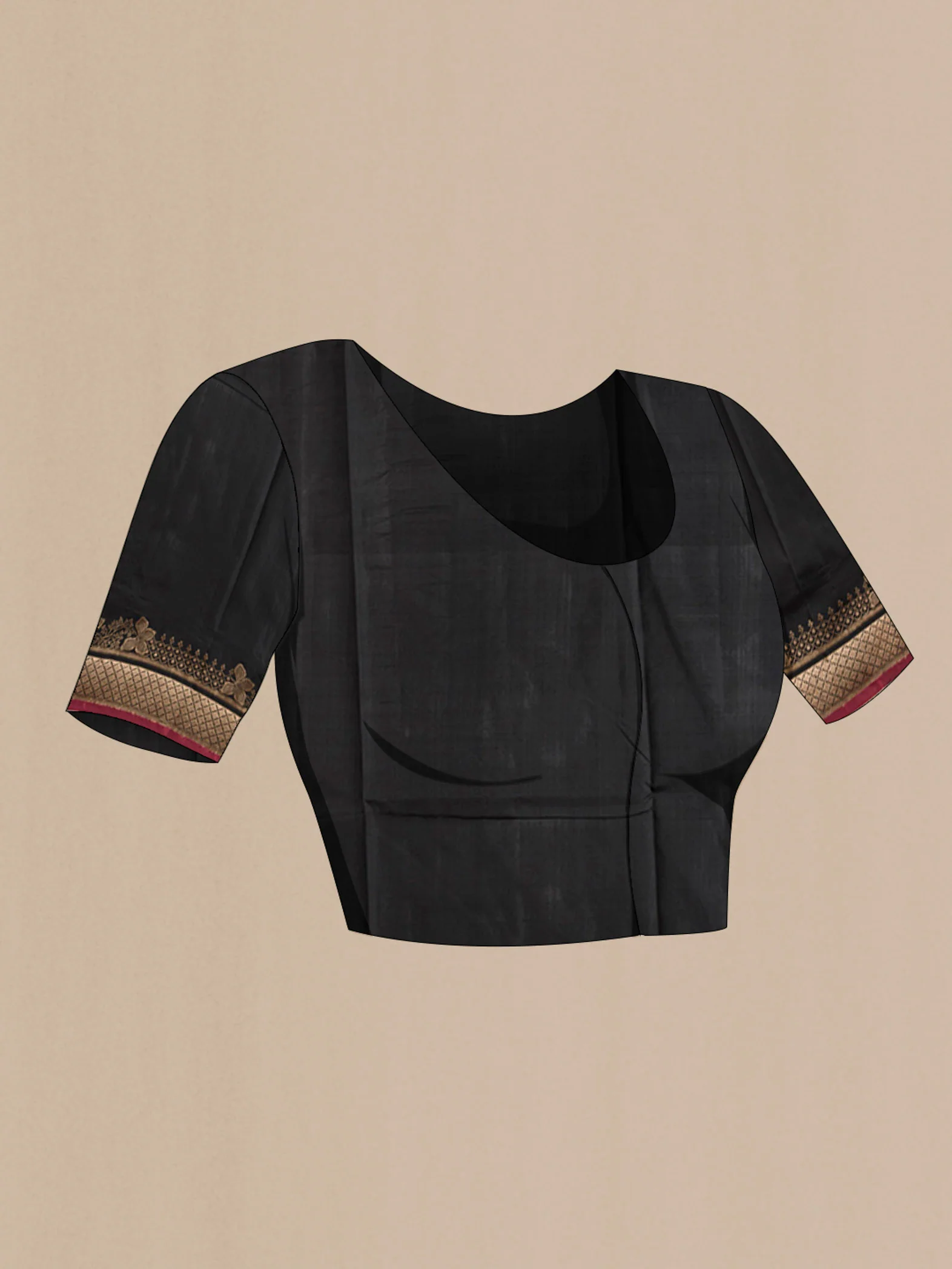 Black Banarasi Katan Silk Saree - Image 5