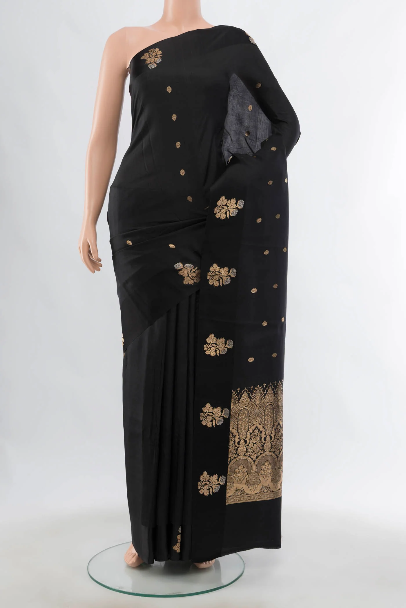 Black Banarasi Katan Silk Saree