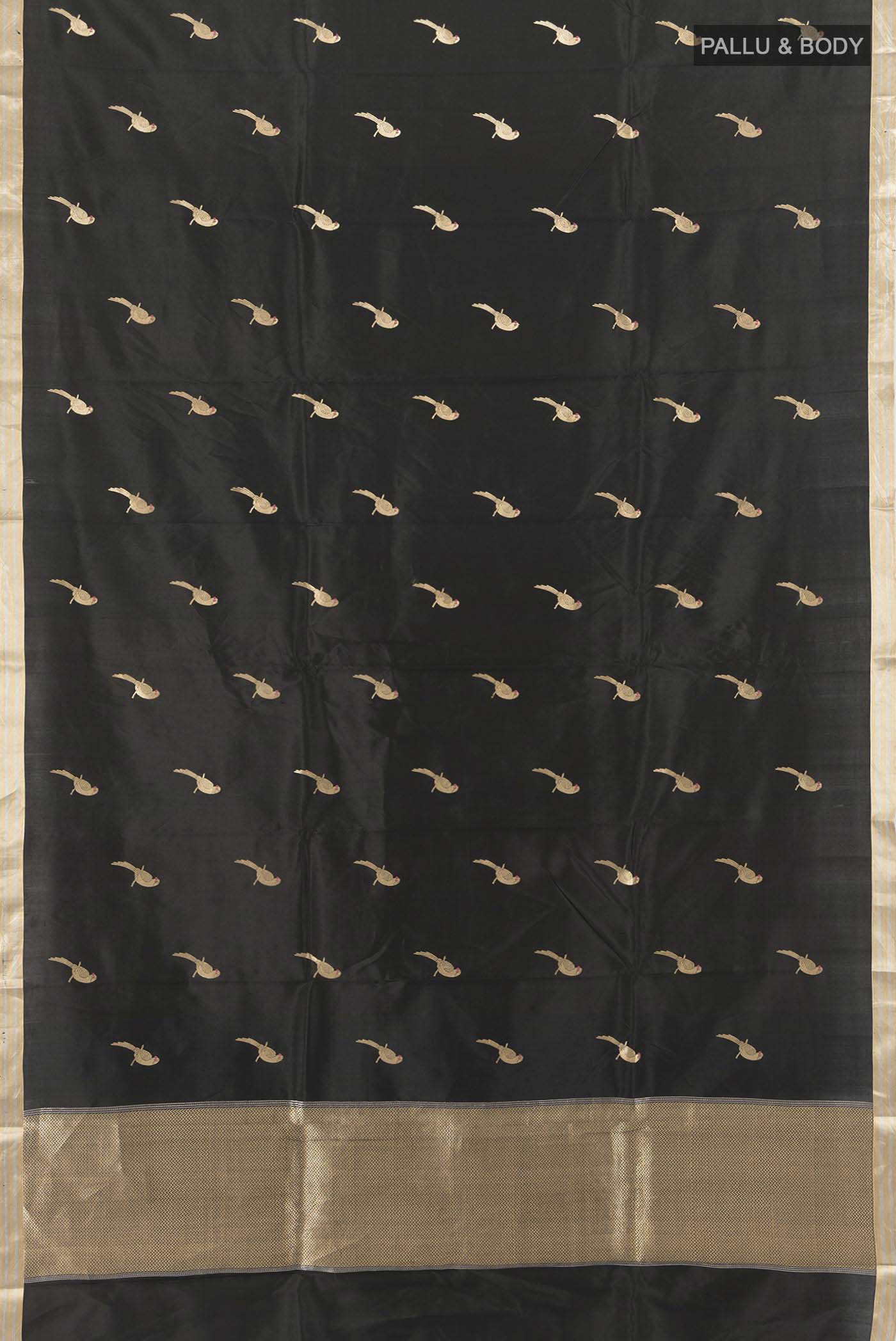 Black Banarasi Silk Saree - Image 5
