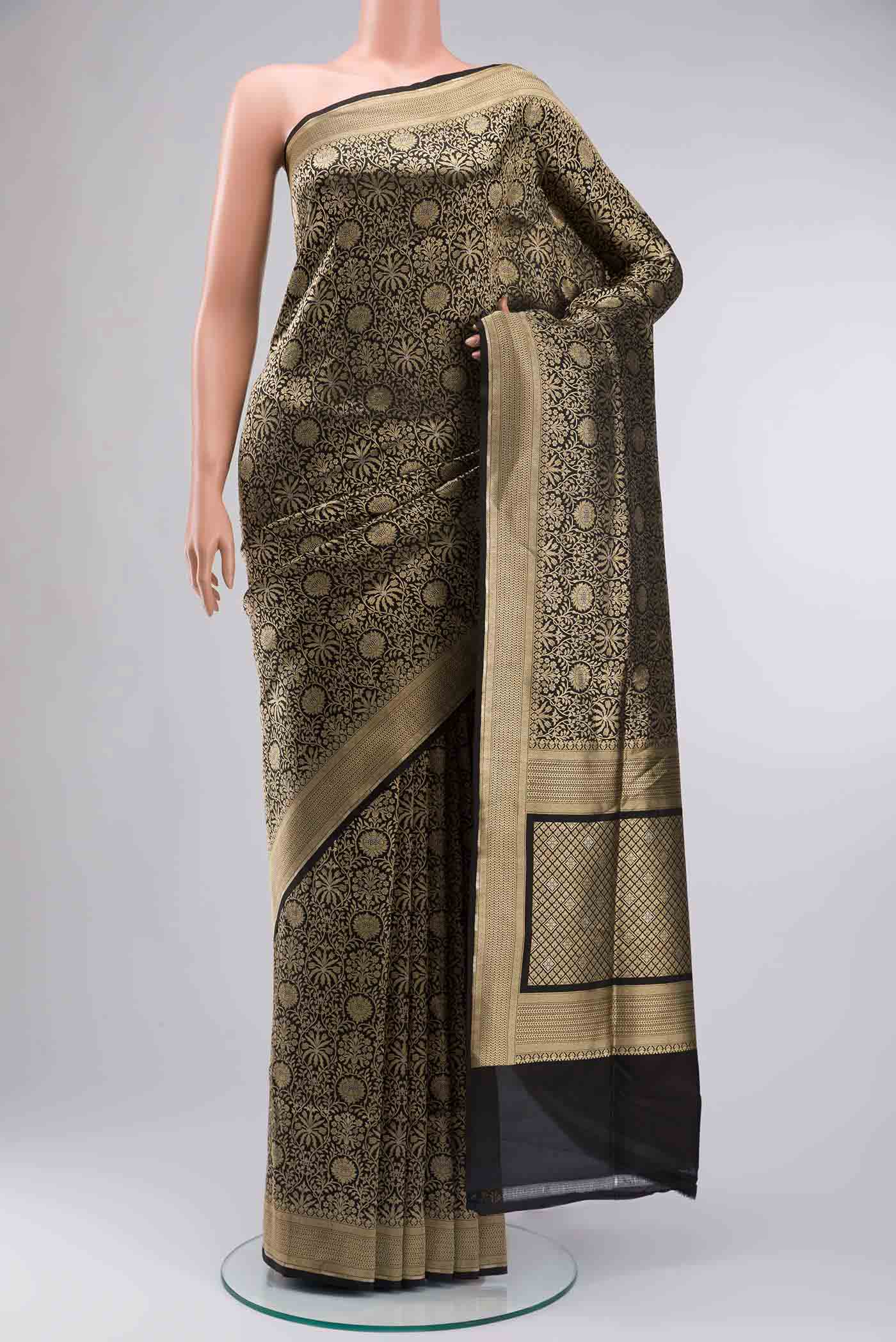 Black Banarasi Silk Saree