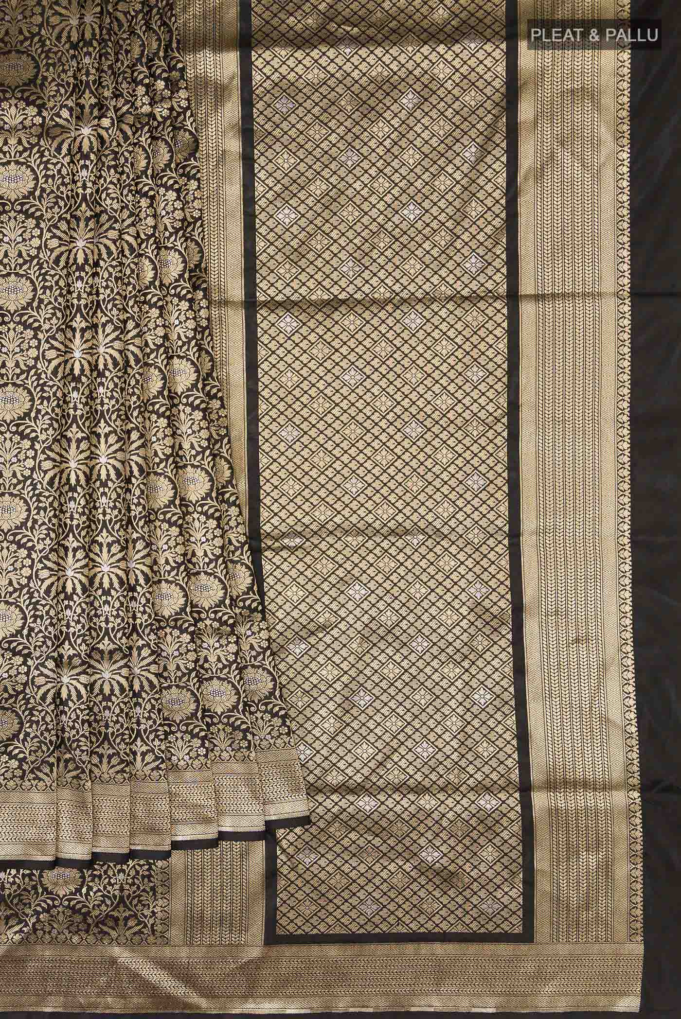 Black Banarasi Silk Saree - Image 4
