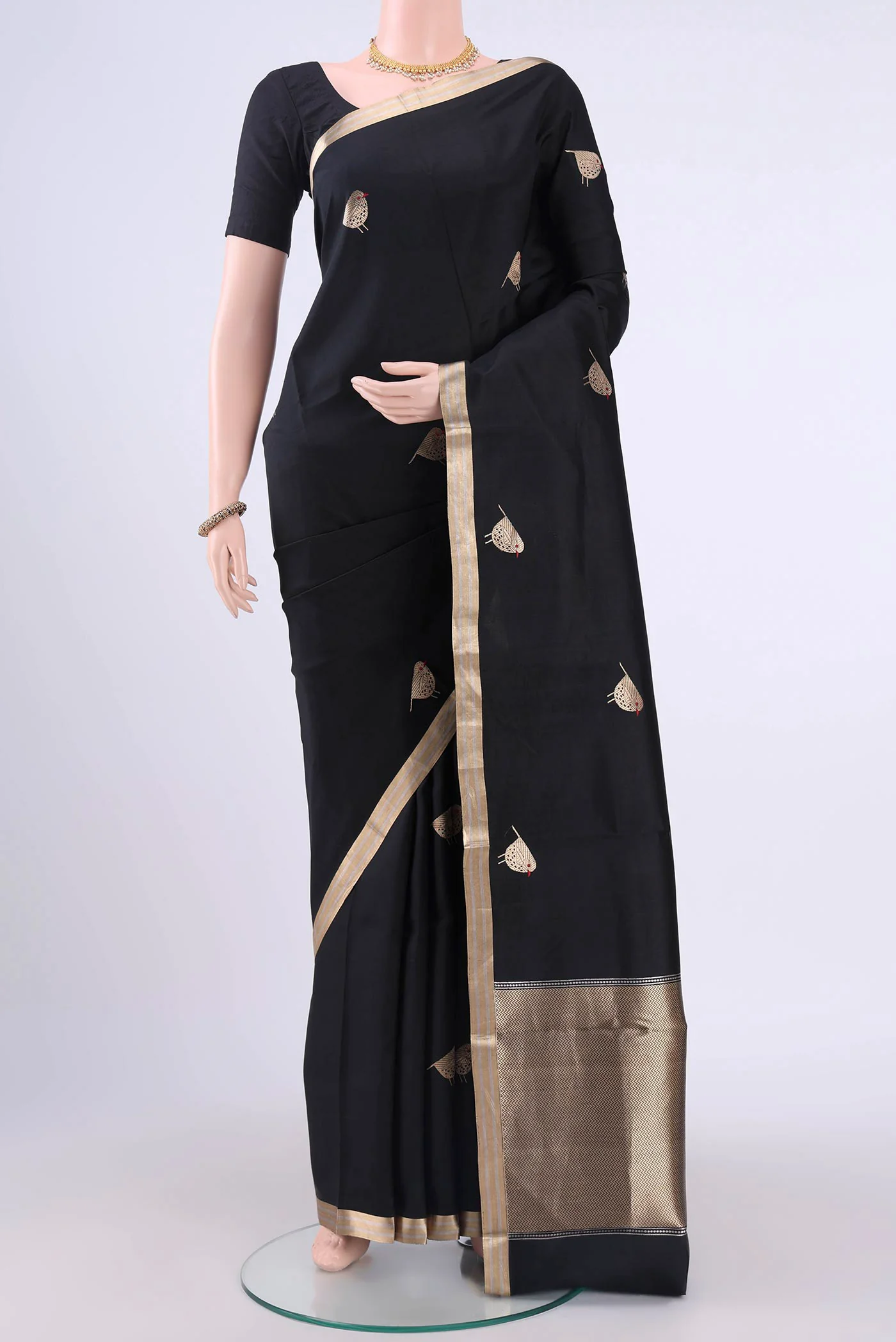 Black Banarasi Silk Saree