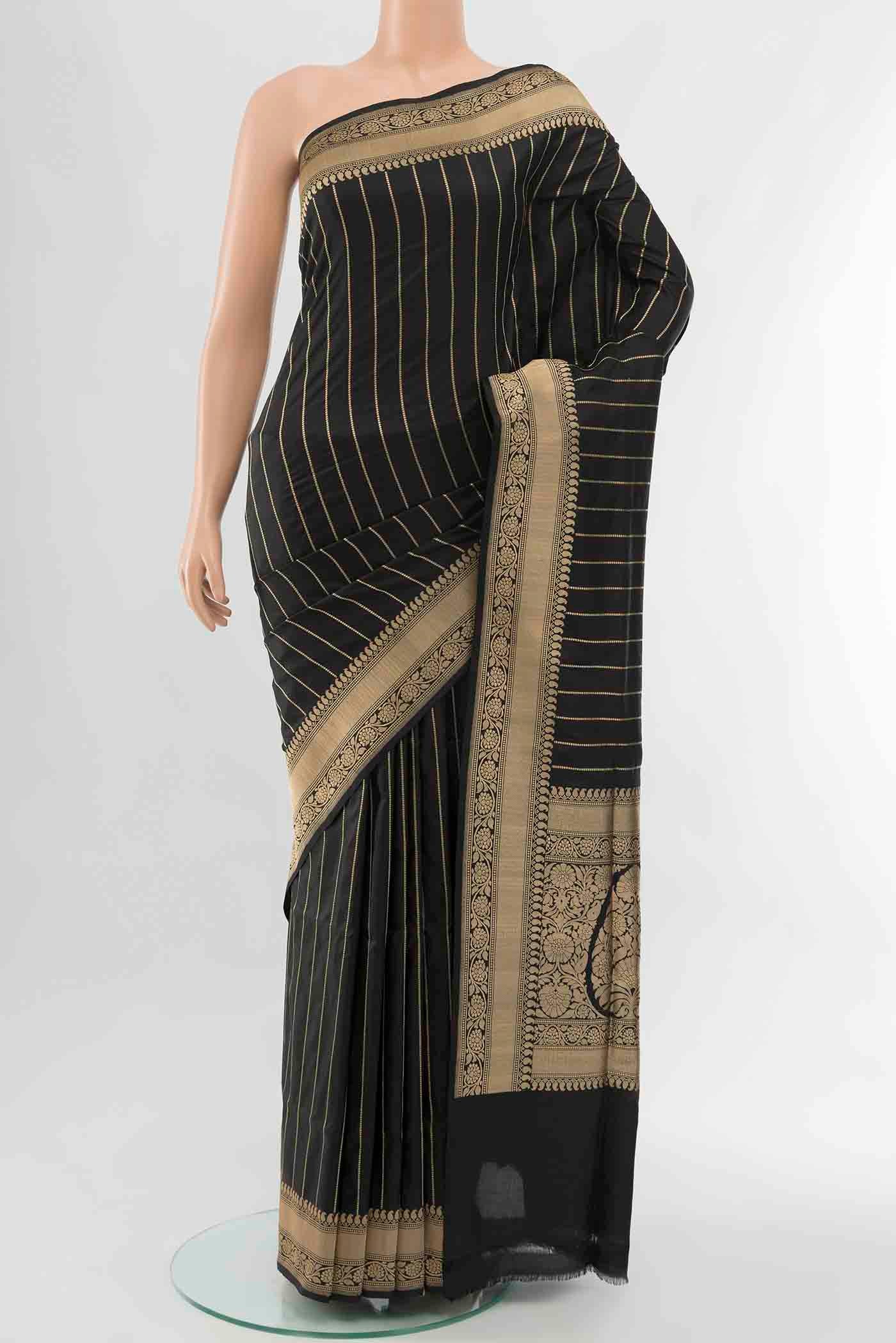Black Banarasi Silk Saree