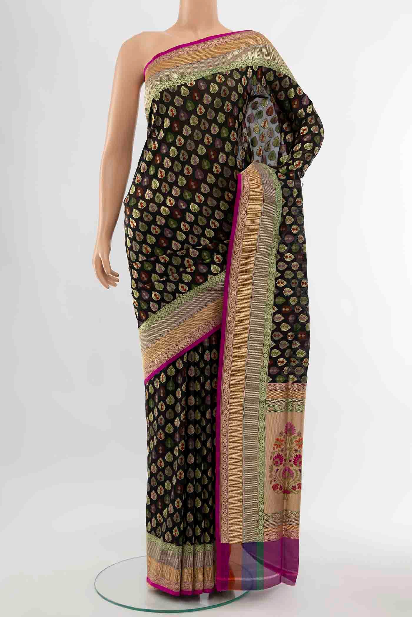 Black Banarasi Silk Saree