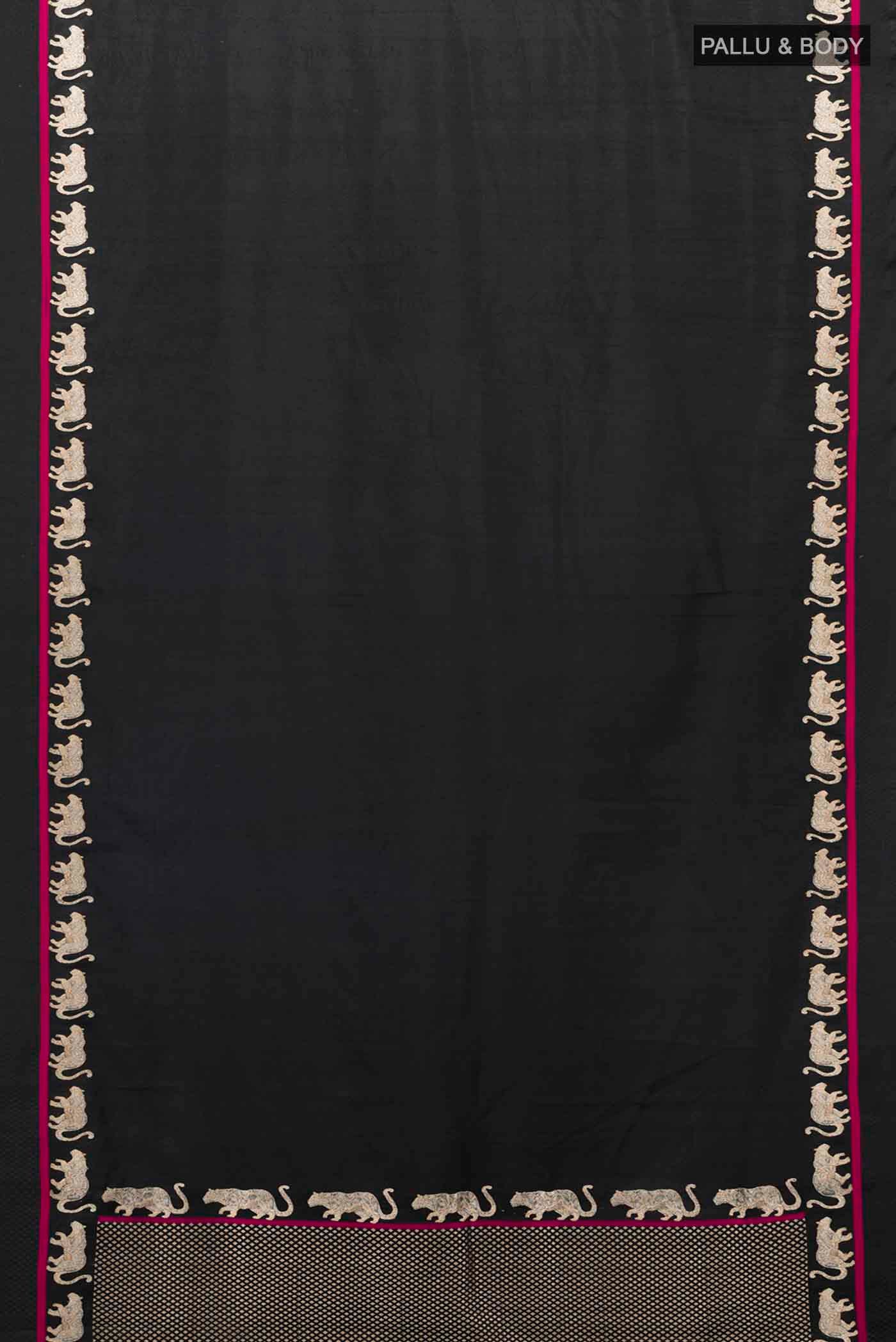 Black Banarasi Silk Saree - Image 5