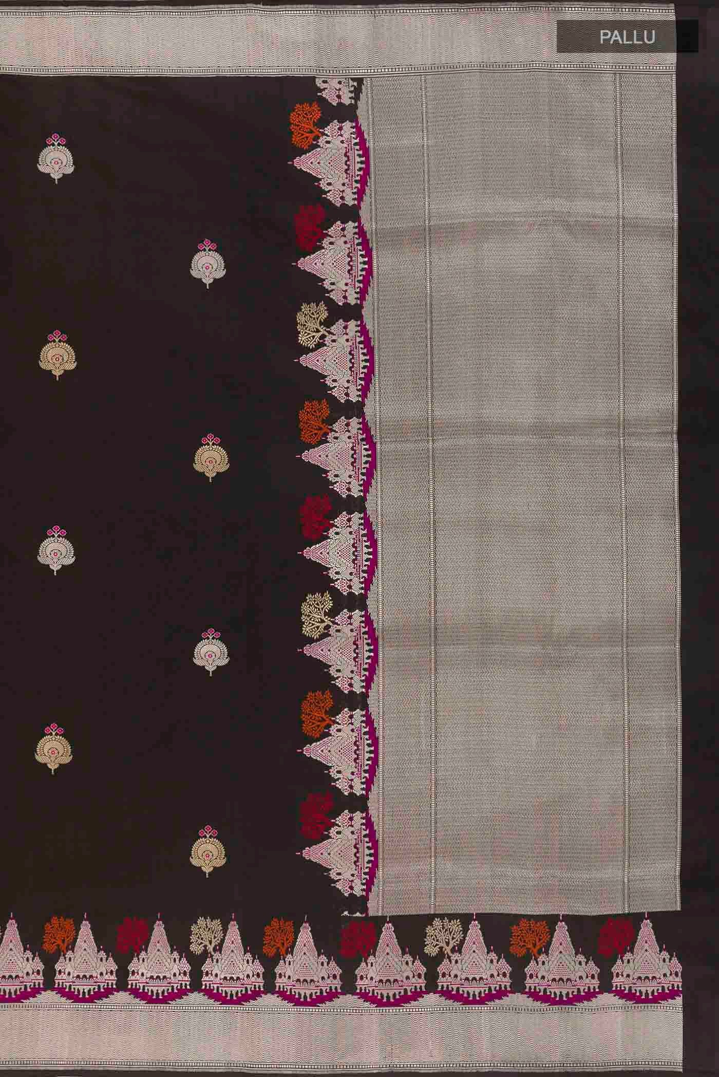 Black Banarasi Silk Saree - Image 6