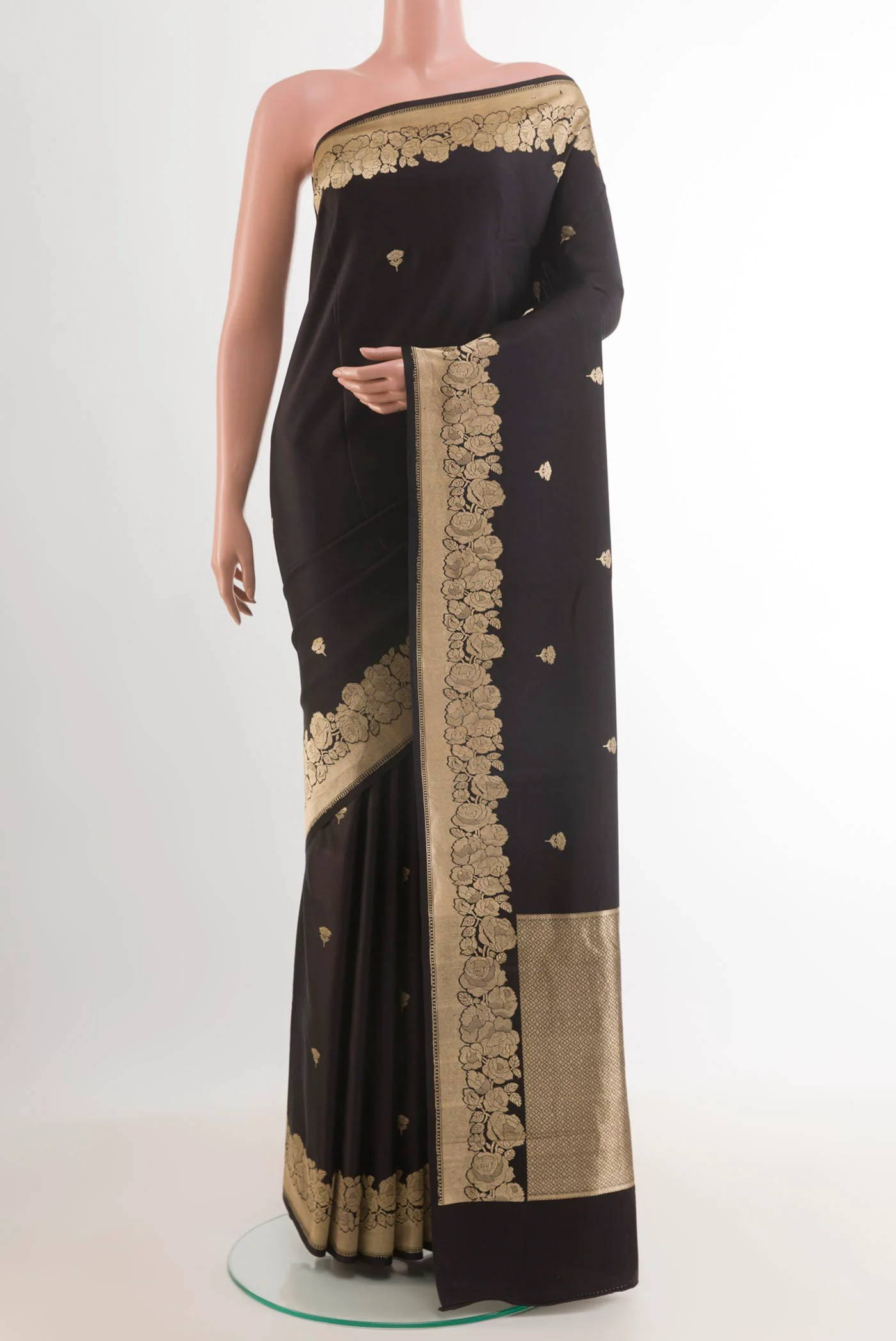 Black Banarasi Silk Saree