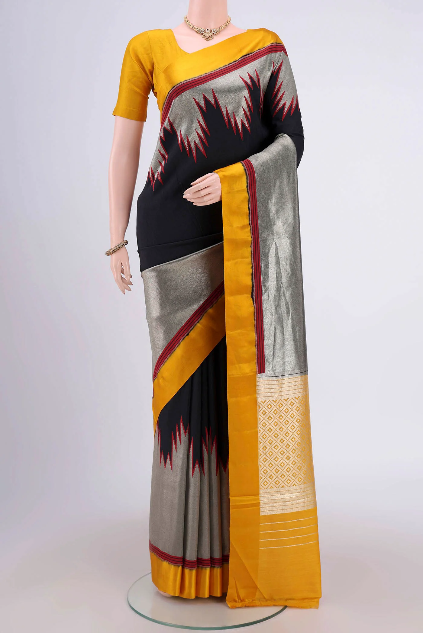 Black Banarasi Silk Saree