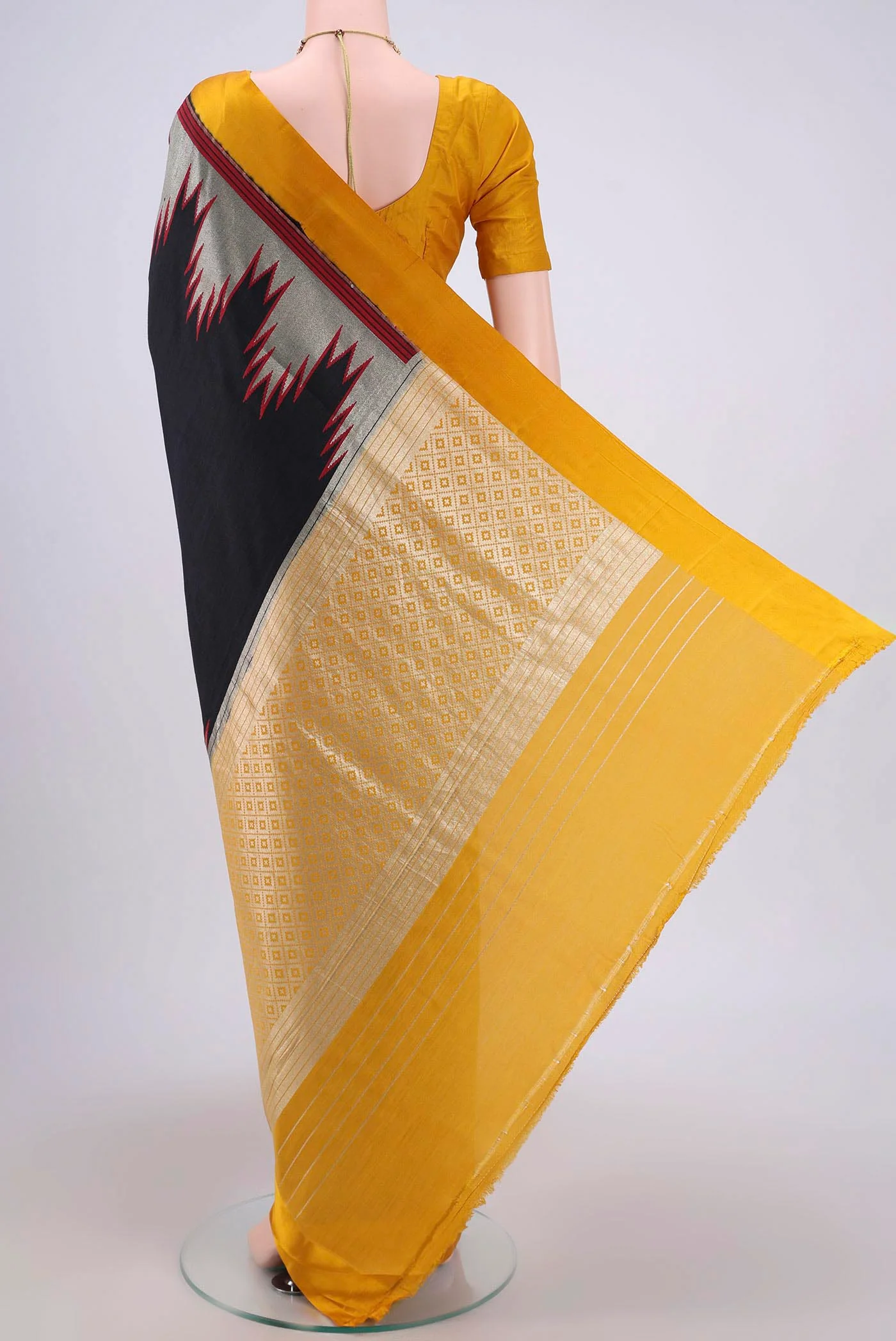 Black Banarasi Silk Saree - Image 3