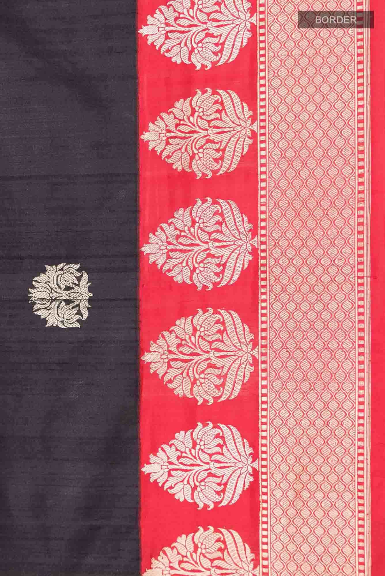Black Banarasi Silk Saree - Image 5