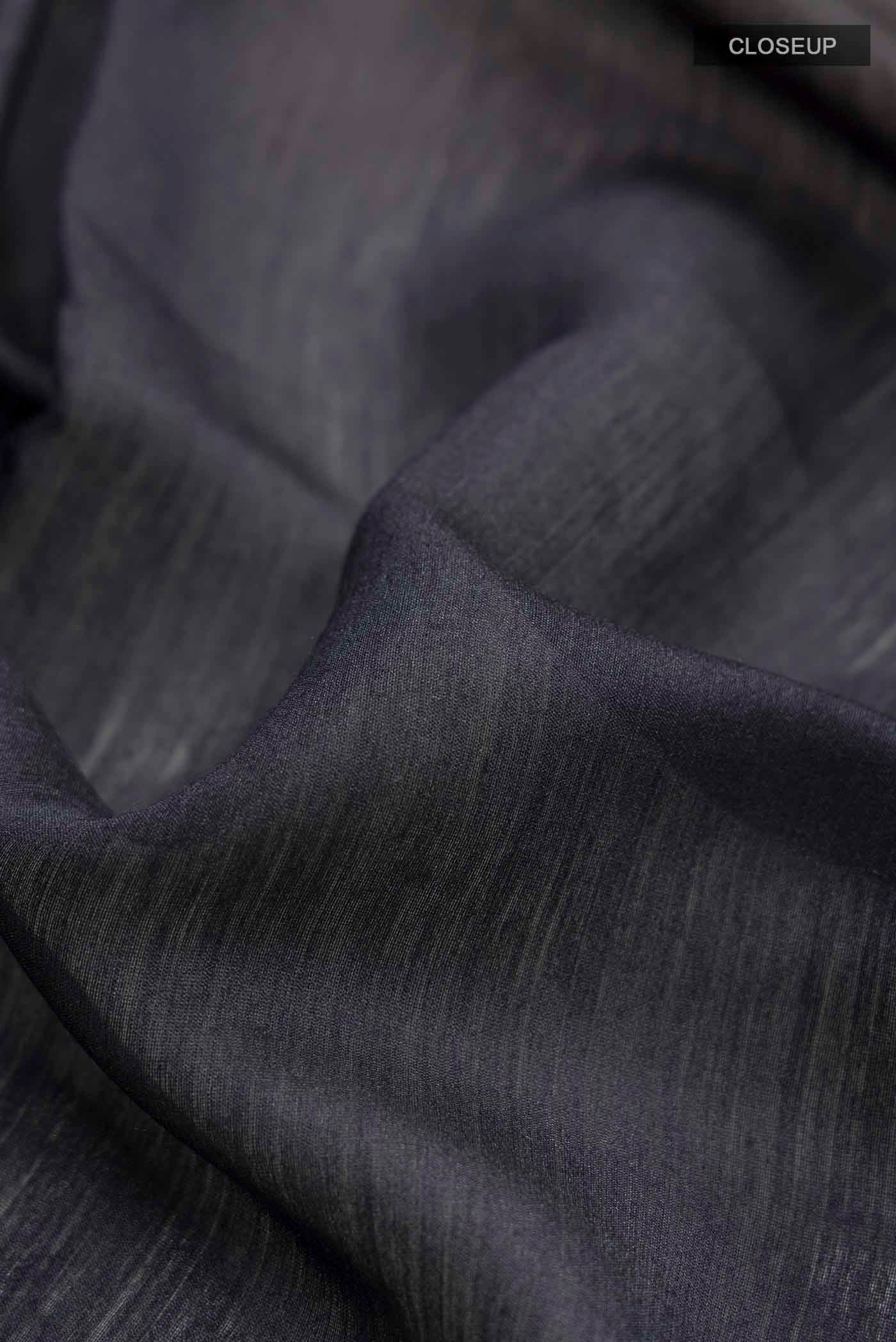 Black Bhagalpuri Tussar Silk Saree - Image 2