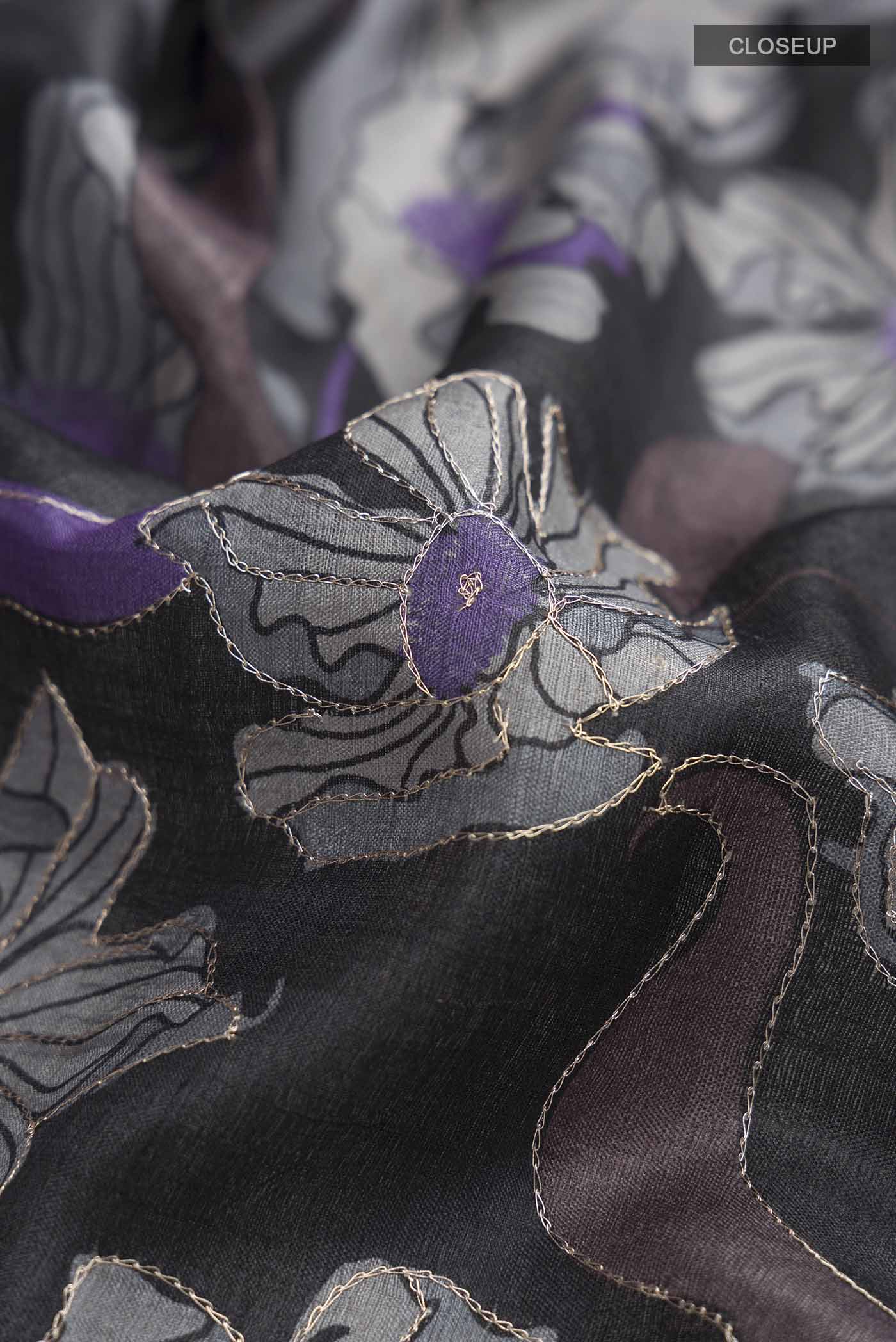 Black Bhagalpuri Tussar Silk Saree - Image 2